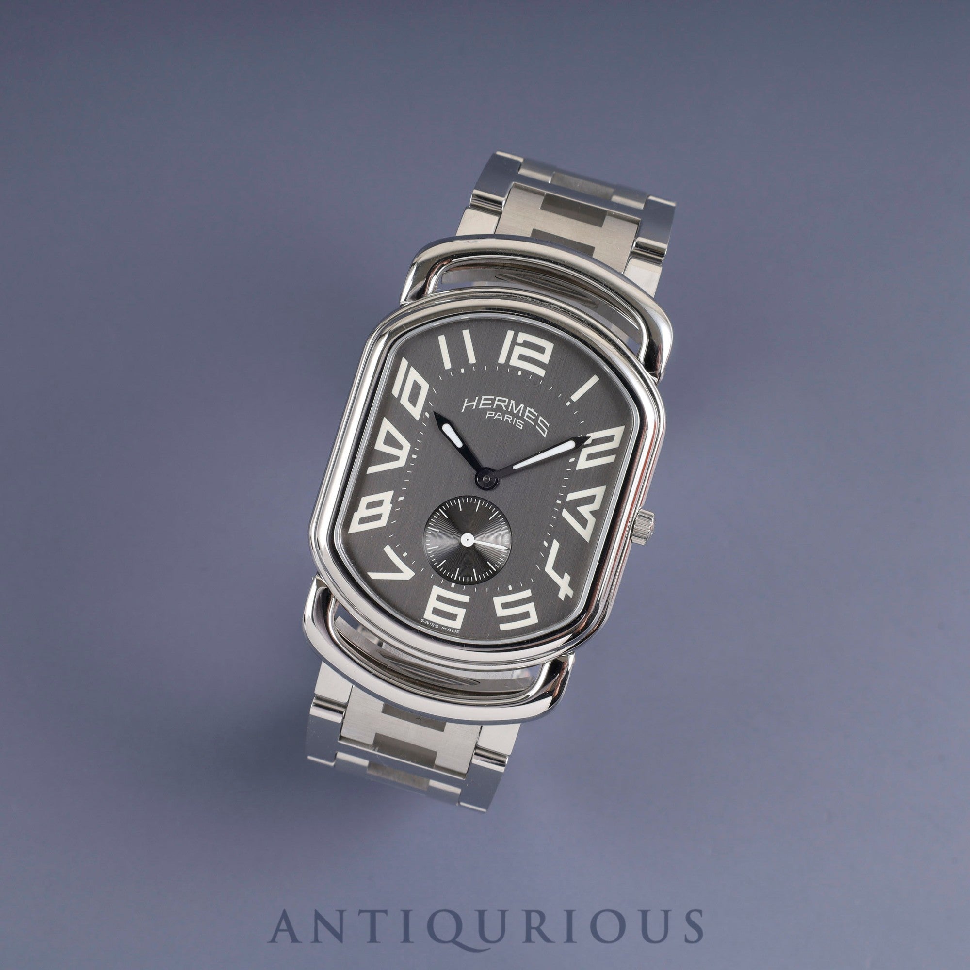 Hermes Rally RA1.810 Quartz Cal.980.163 SS SS Gray Dial Box Warranty (2009) Overhauled