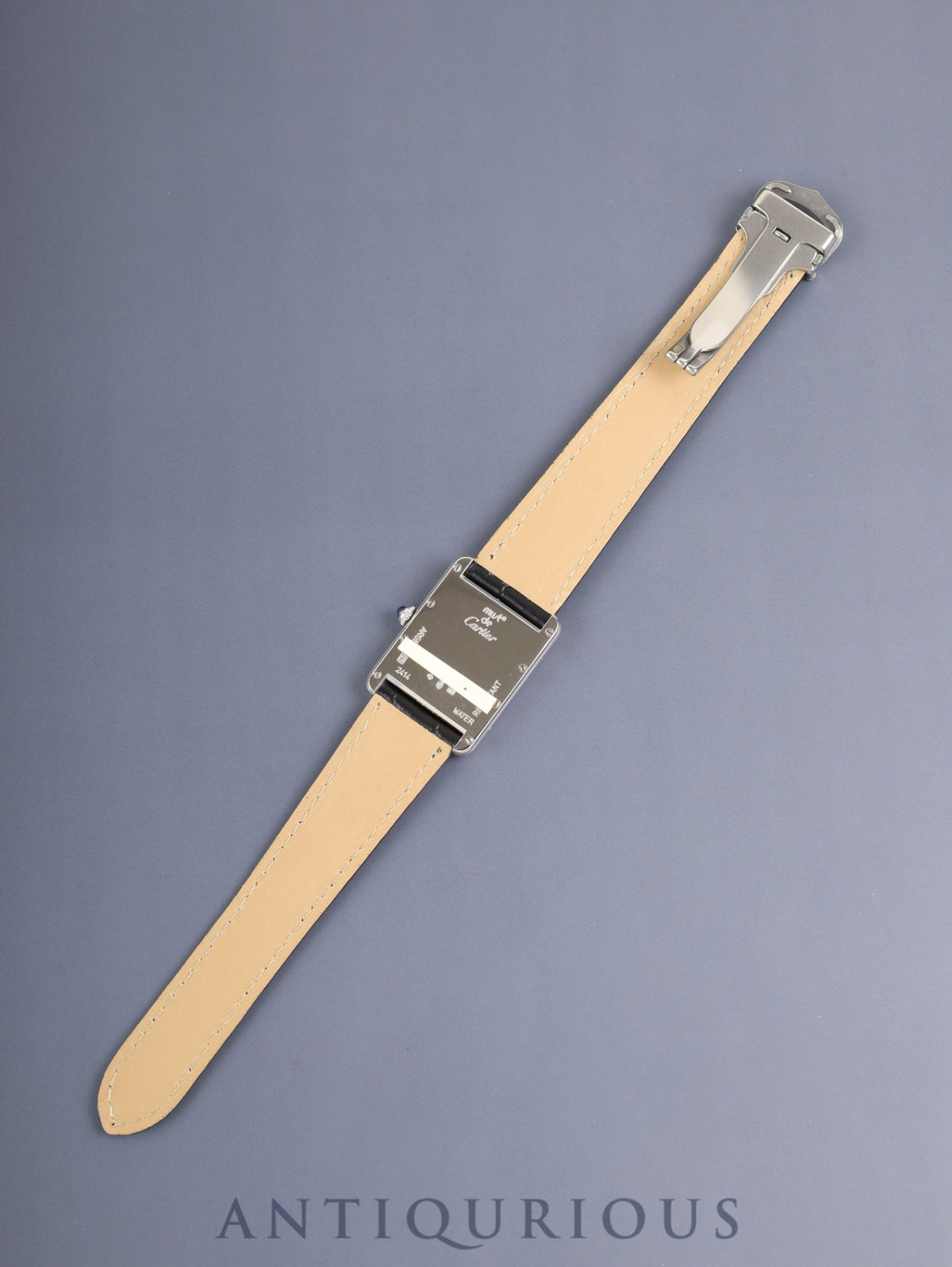 カルティエ マストタンク GM(XL) W1014154 / 2414 クォーツ Cal.-687 SV925 革 純正Dバックル(SS)ホワイト飛びローマン文字盤(SWISS MADE表記)保証書(2002年)オーバーホール済み