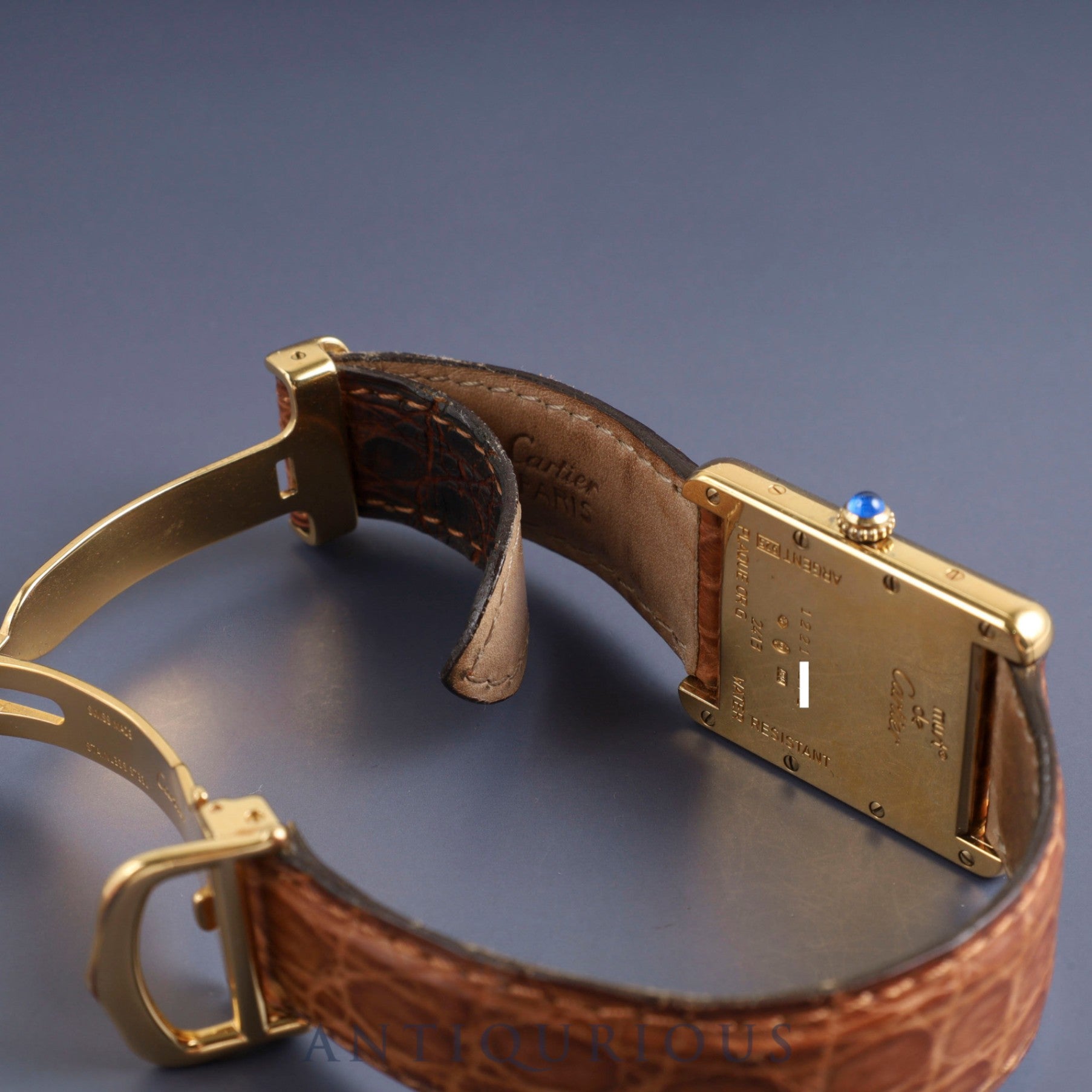 カルティエ マストタンク GM(XL)W1017454 / 2413 クォーツ Cal.687 SV925 純正革ベルト 純正Dバックル(GP)アイボリーローマン文字盤 1999年頃~2003年頃 オーバーホール済み