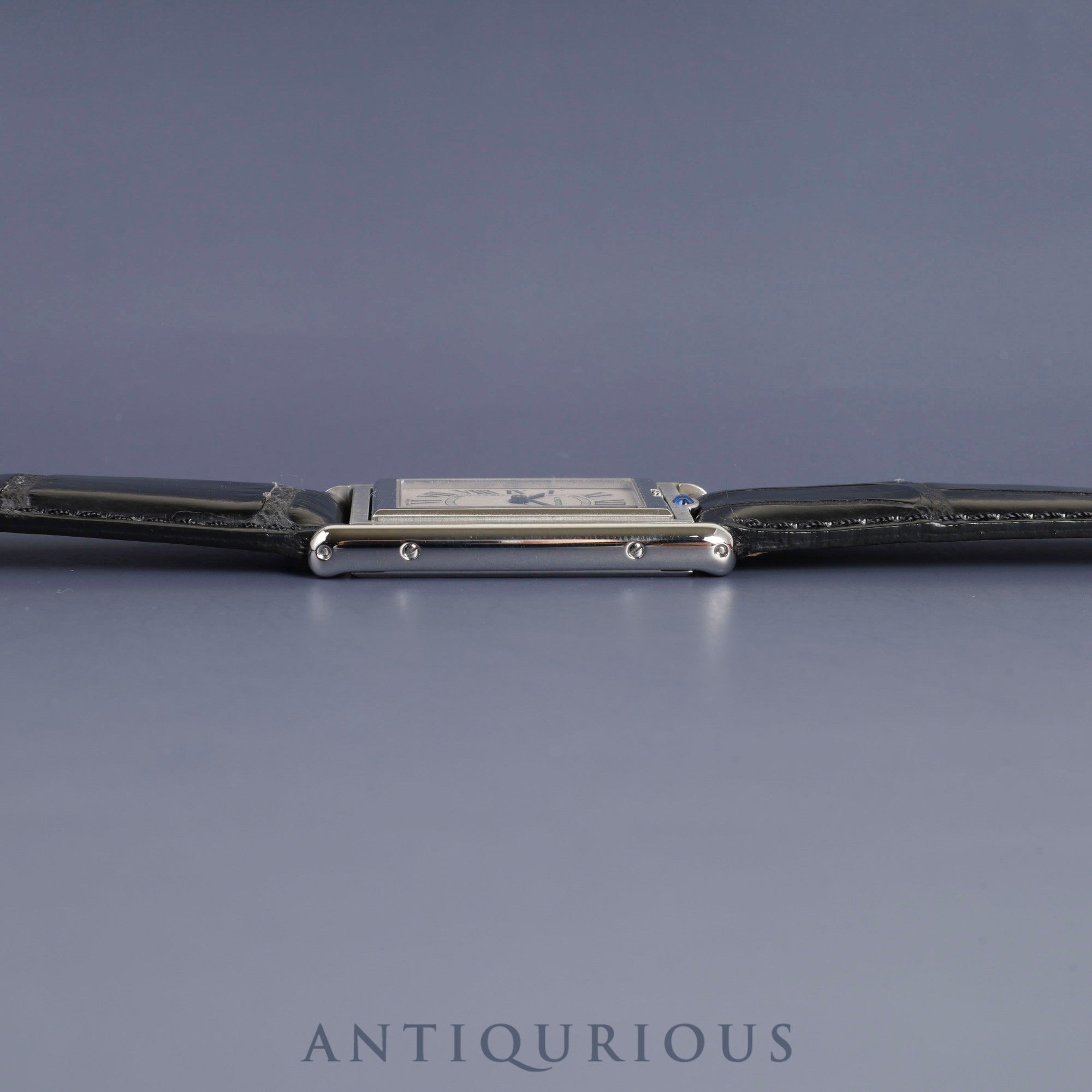 Cartier Tank Basculante LM W10X1358 / 2390 Manual winding SS Leather Genuine buckle (SS) Silver dial Box Complete service (full maintenance) completed at Cartier boutique