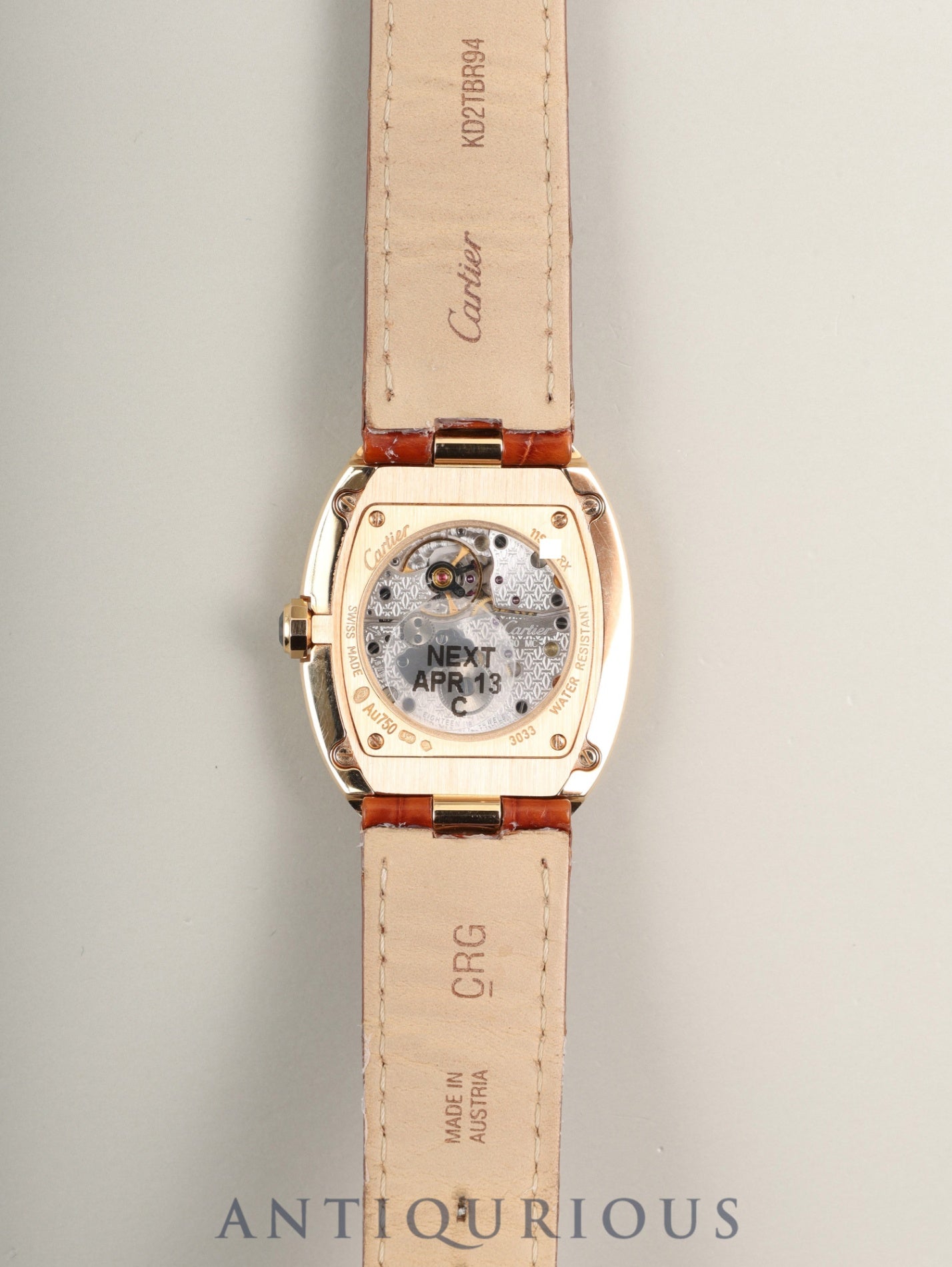 カルティエ ベニュワール LM W8000002 / 3033 手巻き Cal.430MC AU750 純正革ベルト 純正ピンバックル(AU750) ホワイトローマン文字盤 保証書(2012年)冊子 オーバーホール済み