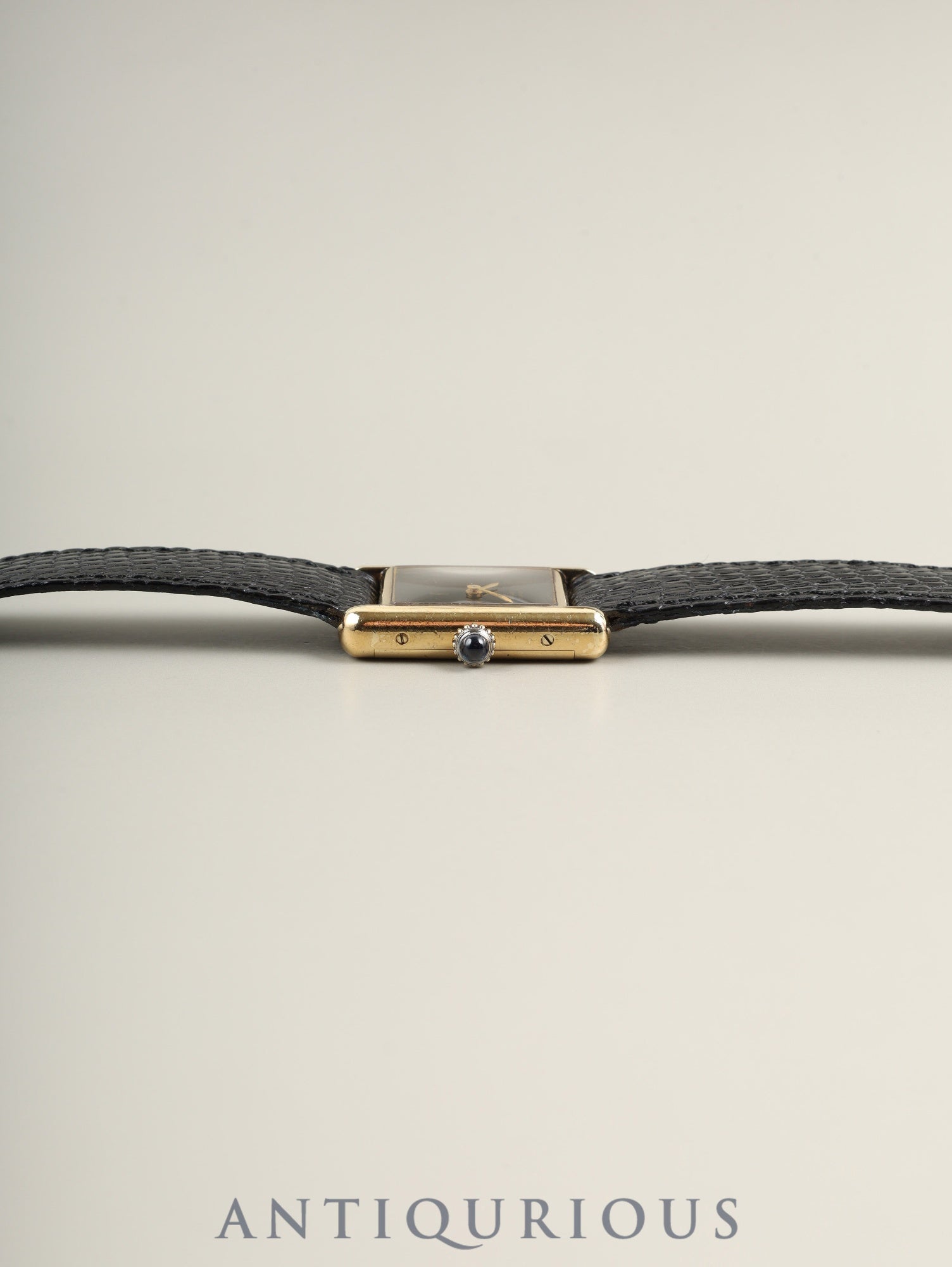 Cartier Must Tank SM Manual winding Cal.78-1 SV925 Original leather strap Original pin buckle Onyx dial (SWISS表記) Overhauled