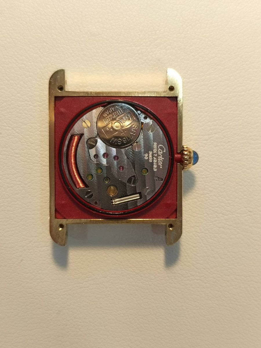 カルティエ マストタンク LM 590005 クォーツ Cal.90 SV925 革 純正尾錠(GP)ストレートローマン文字盤 オーバーホール済み