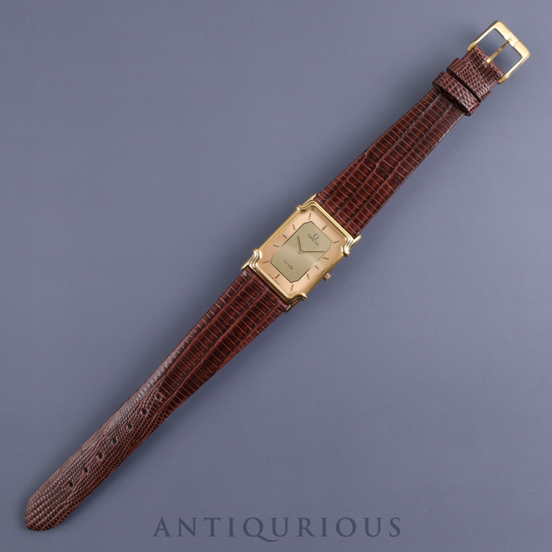 オメガ デ・ヴィル 19102300 クォーツ Cal.279 001/ 1455 GP 革 純正尾錠(GP)ゴールド文字盤 箱 オーバーホール済み