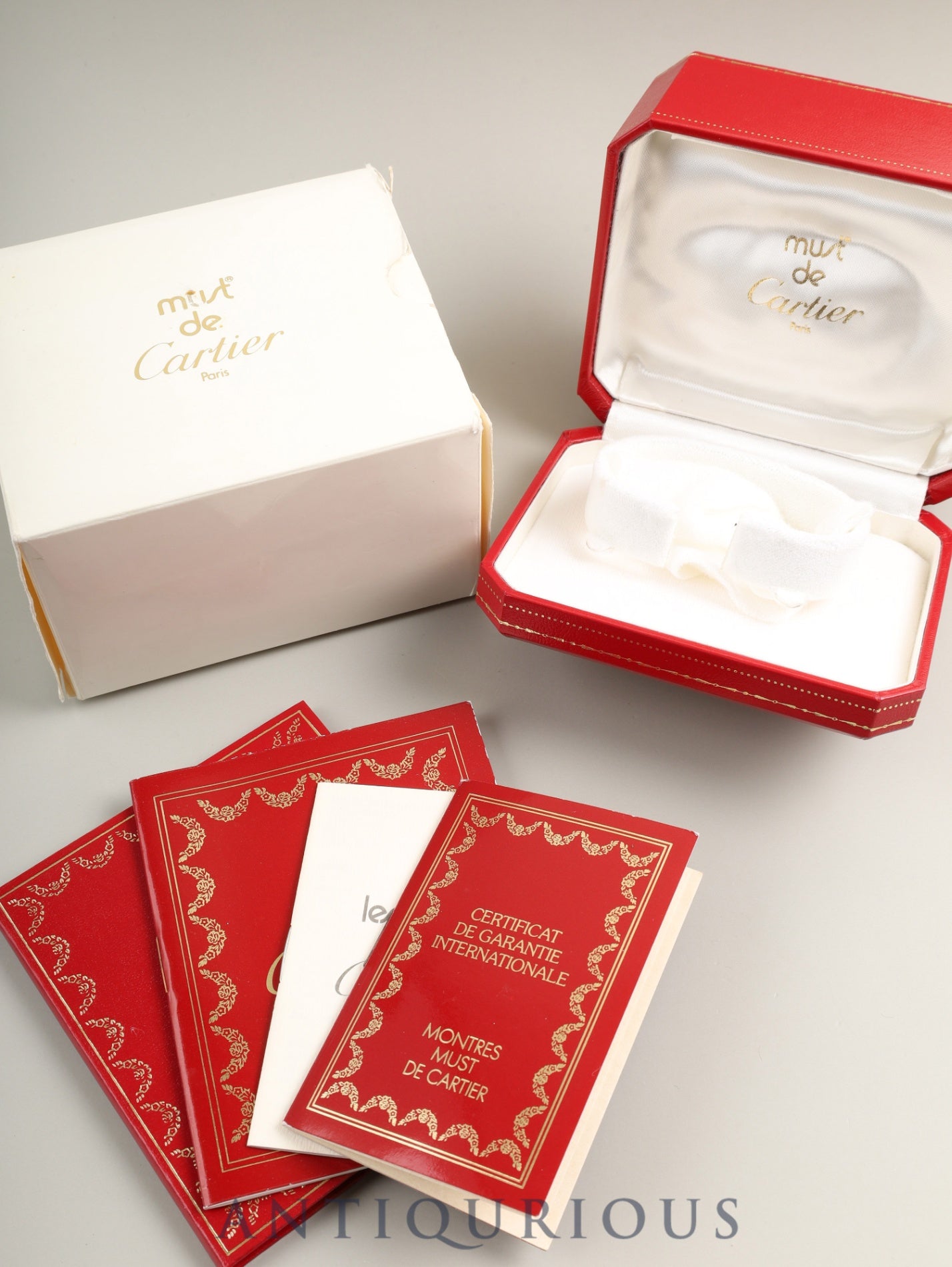 カルティエ マストタンク SM W1003153 / 1613 クォーツ Cal.057 SV925 革 純正尾錠(GP)アイボリーローマン文字盤(SWISS表記)箱 冊子 保証書(1997年)オーバーホール済み