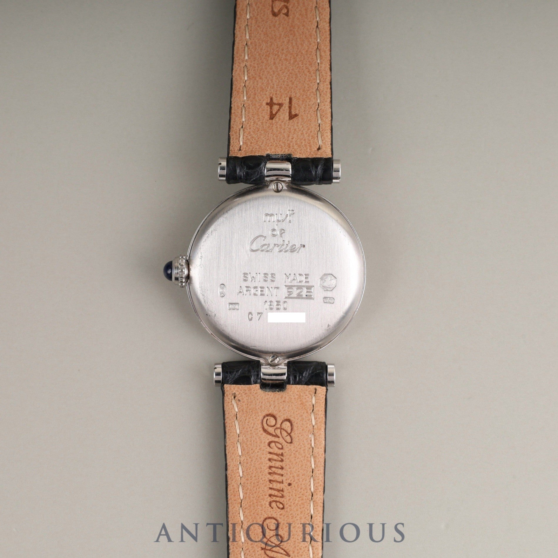 Cartier Must Vendome VLC SM W1007165 / 1850 Quartz Cal.90 SV925 Leather Genuine D-buckle (SS) Opalan dial Overhauled