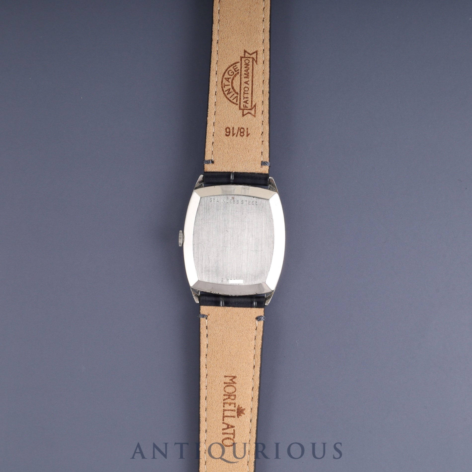 IWC Old Inter Schauhausen 2582 Manual Winding Caliber 423 Stainless Steel Leather Strap with Aftermarket Buckle, Blue Roman Dial, Overhauled