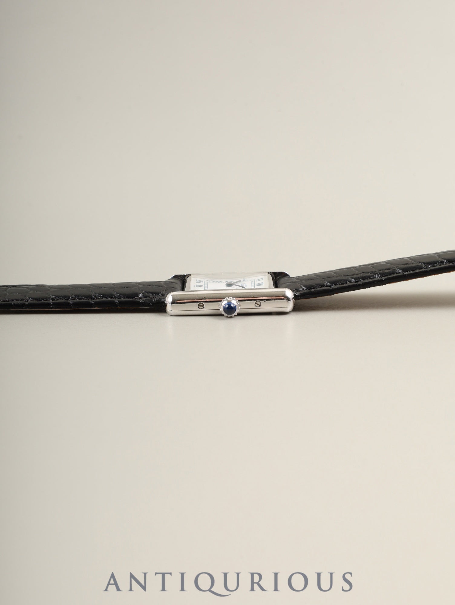 Cartier Must Tank SM 1614 Quartz Cal.057 SV925 Leather Genuine D-Buckle (SS) White Roman Dial (SWISS marking) Box, Manuals, Warranty Card (1996) Overhauled