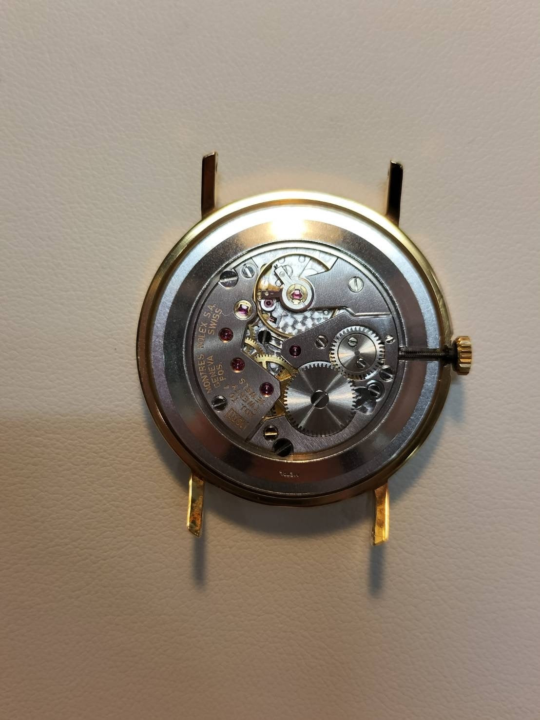 ロレックス チェリーニ 5112 手巻き Cal.1601 750 革 純正尾錠(750) ホワイトローマン文字盤 32mm E番(1990~1991年) オーバーホール済み