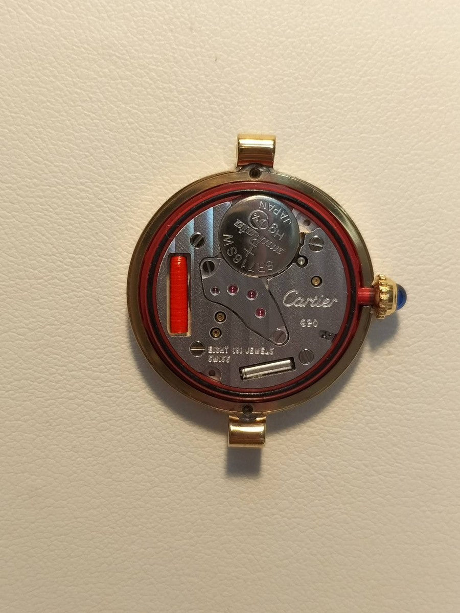 カルティエ マスト ヴァンドーム VLC SM 590004 クォーツ Cal.690 SV925 革 純正Dバックル(GP) オパラン文字盤 オーバーホール済み