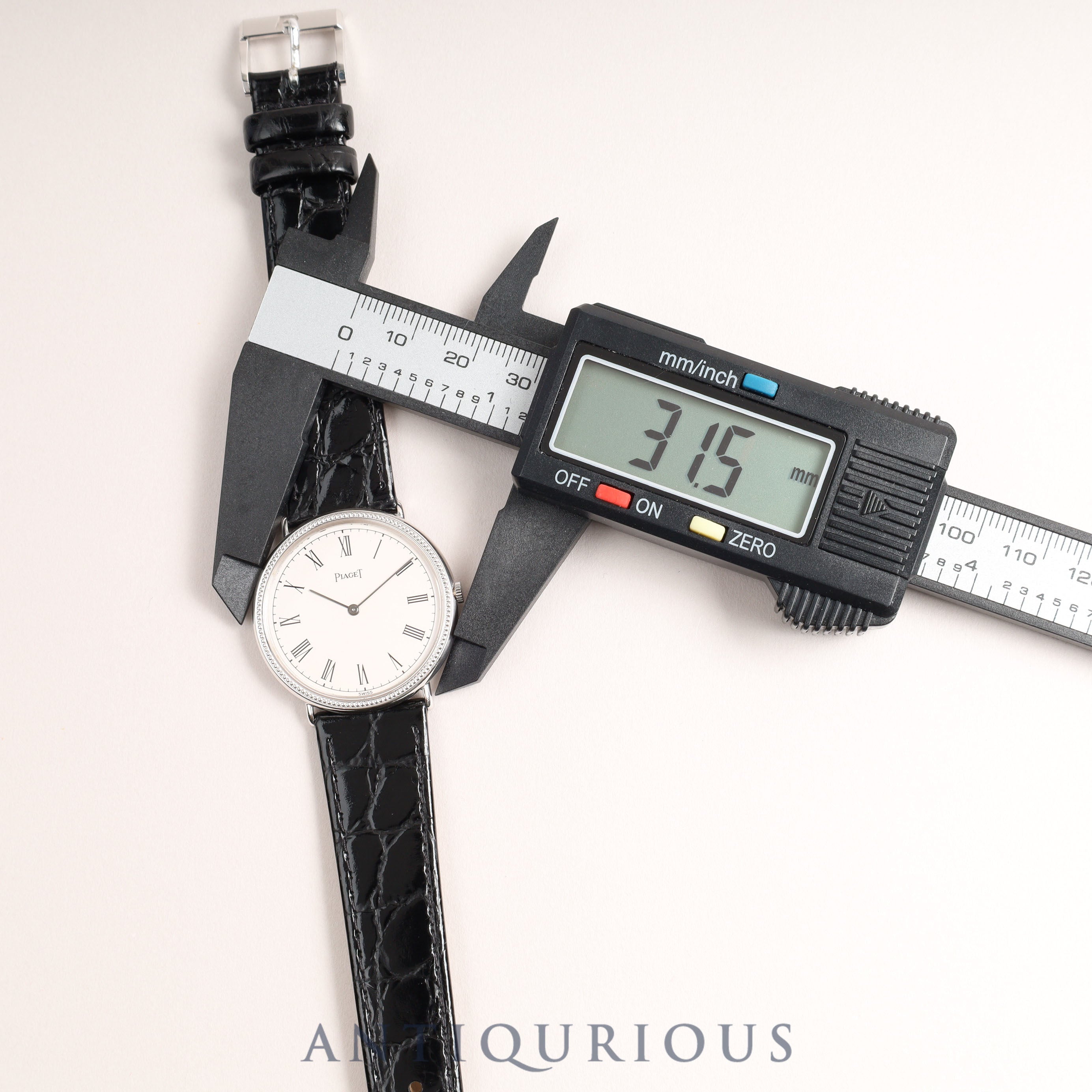 Piaget Round 90239 Manual winding Cal.9P2 WG Leather Genuine buckle (750) White dial Overhauled