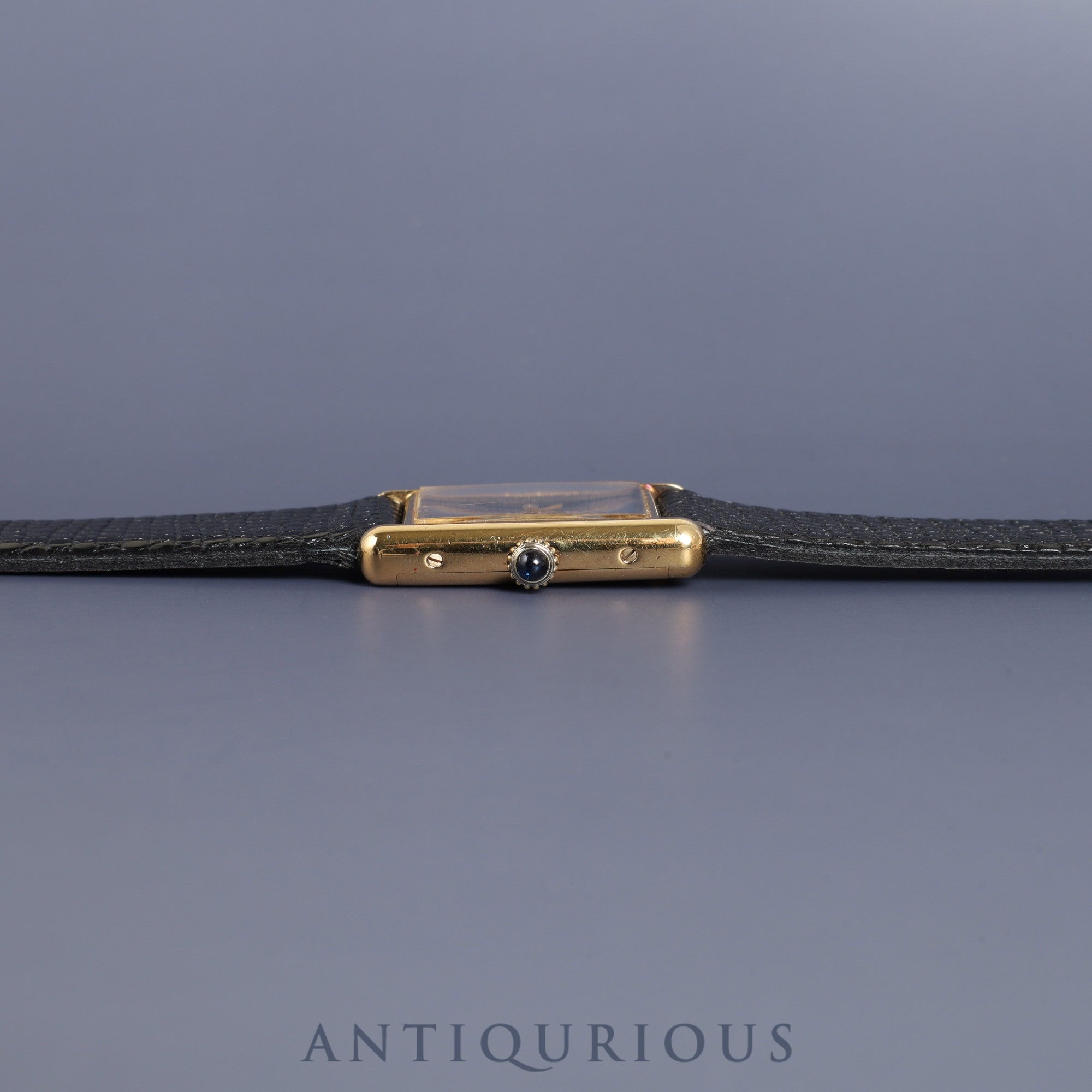 Cartier Must Tank LM Manual winding Cal.78-1 SV925 Leather Genuine buckle (GP) Lapis lazuli dial Overhauled