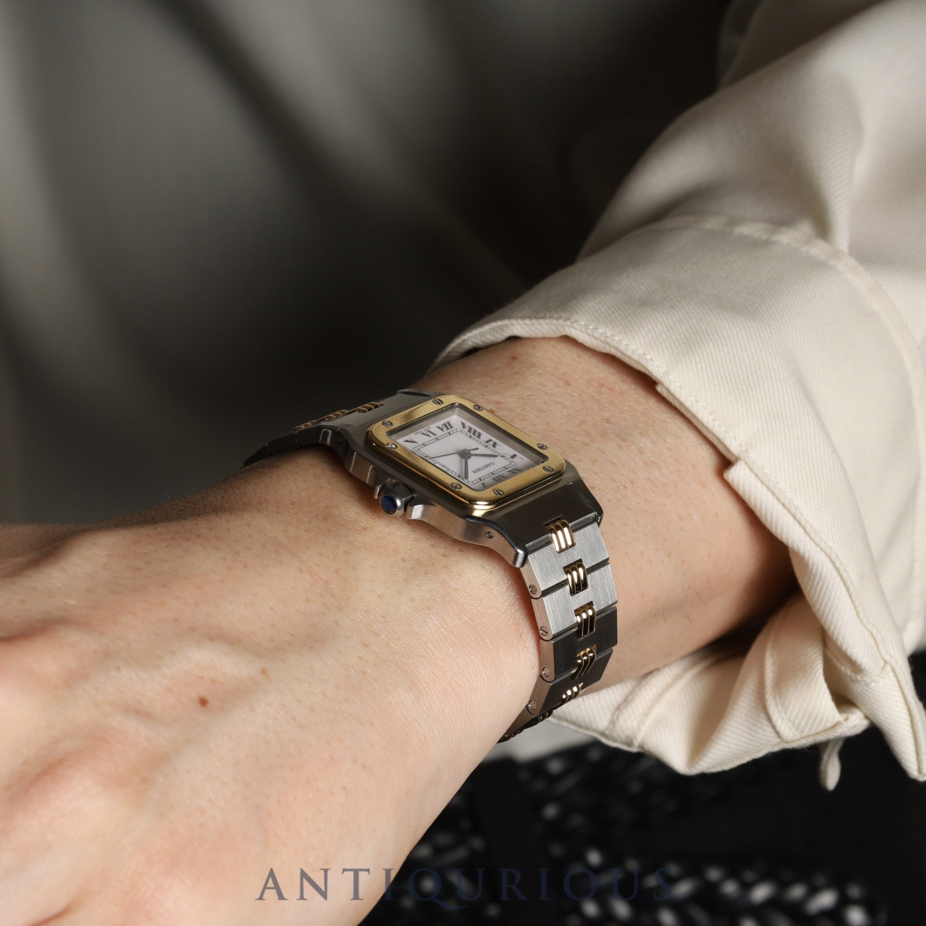 カルティエ サントス ガルベ LM AC23,80gr OR 0,750 4,05gr / 2961 自動巻き SS/YG SS/YG ホワイトローマン文字盤 カルティエブティックにてコンプリートサービス済み