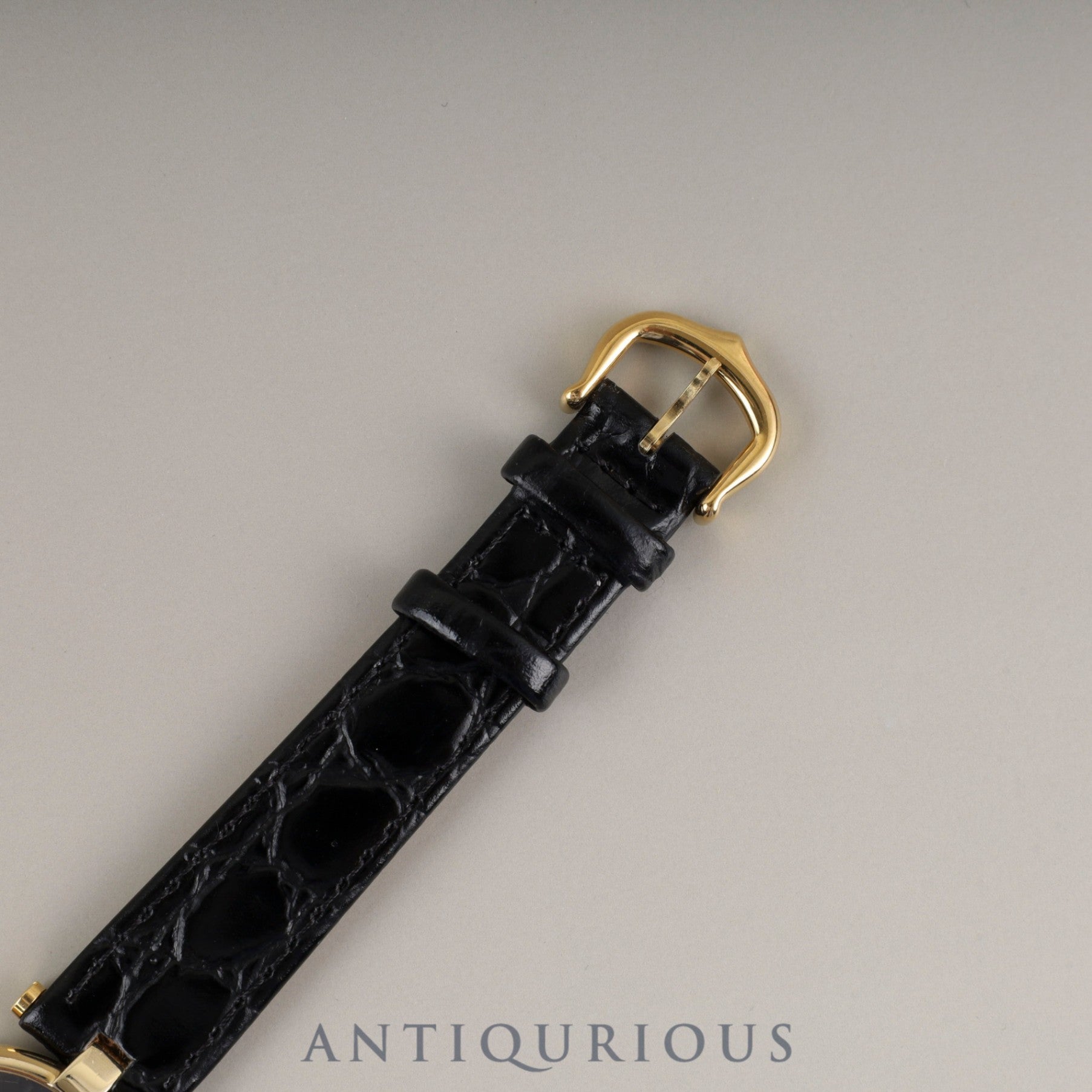 Cartier Must Vendôme VLC SM Quartz Cal.81 SV925 Leather Strap with Genuine GP Buckle, Onyx Dial, Overhauled