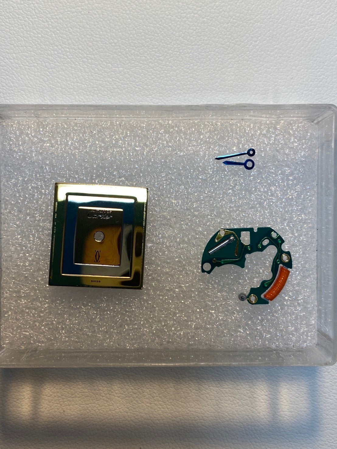 Cartier Must Tank SM 4919123 / 3 66001 Quartz Caliber 057 SV925 Leather Strap with Genuine GP Buckle, Square Trinity Dial, Box, Warranty Card, Overhauled