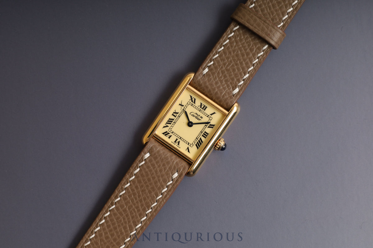 Cartier Must Tank SM QZ Ivory Roman Dial 5057001 with box and warranty Complete service completed