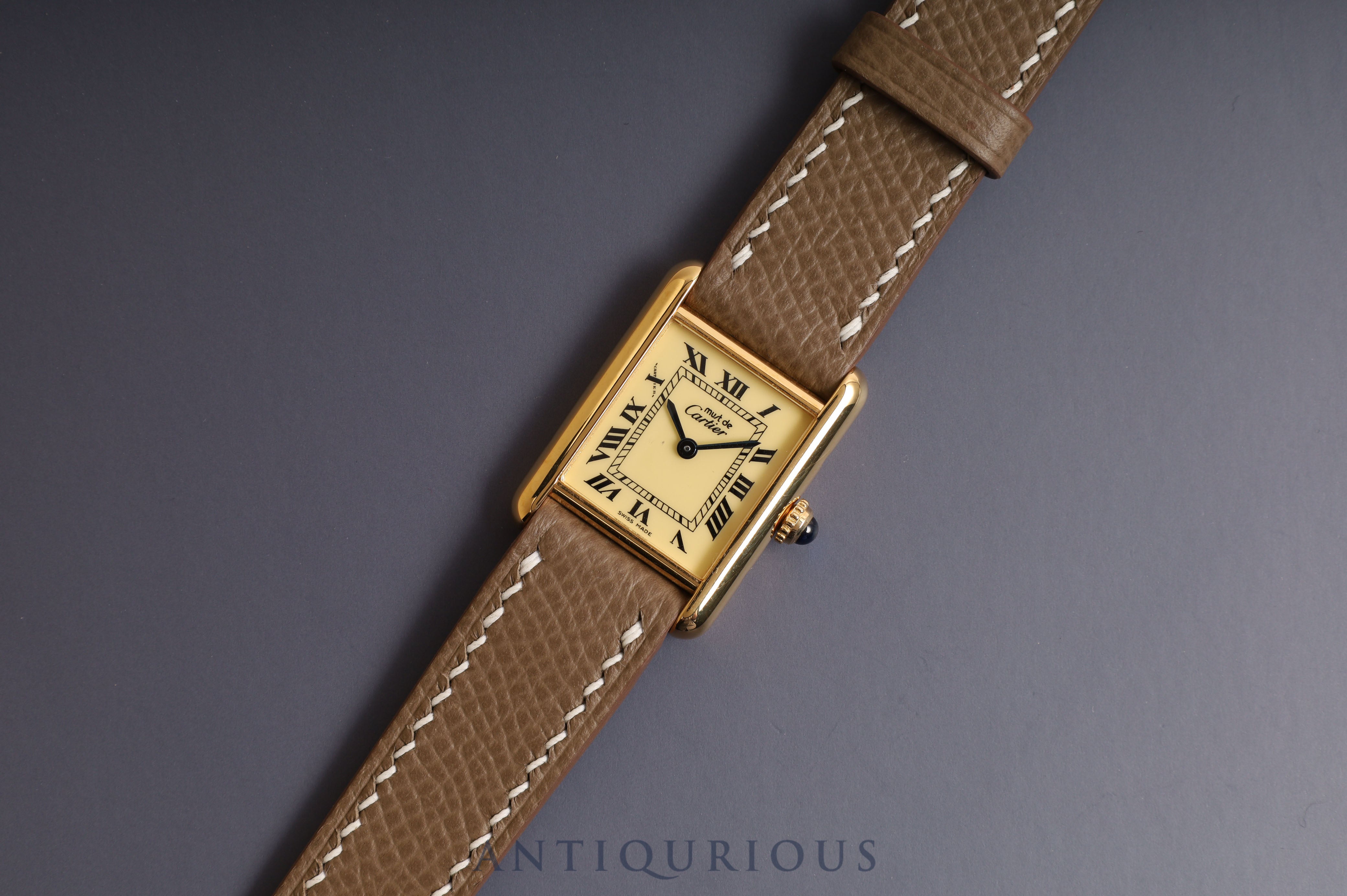 Cartier Must Tank SM QZ Ivory Roman Dial 5057001 with box and warranty Complete service completed