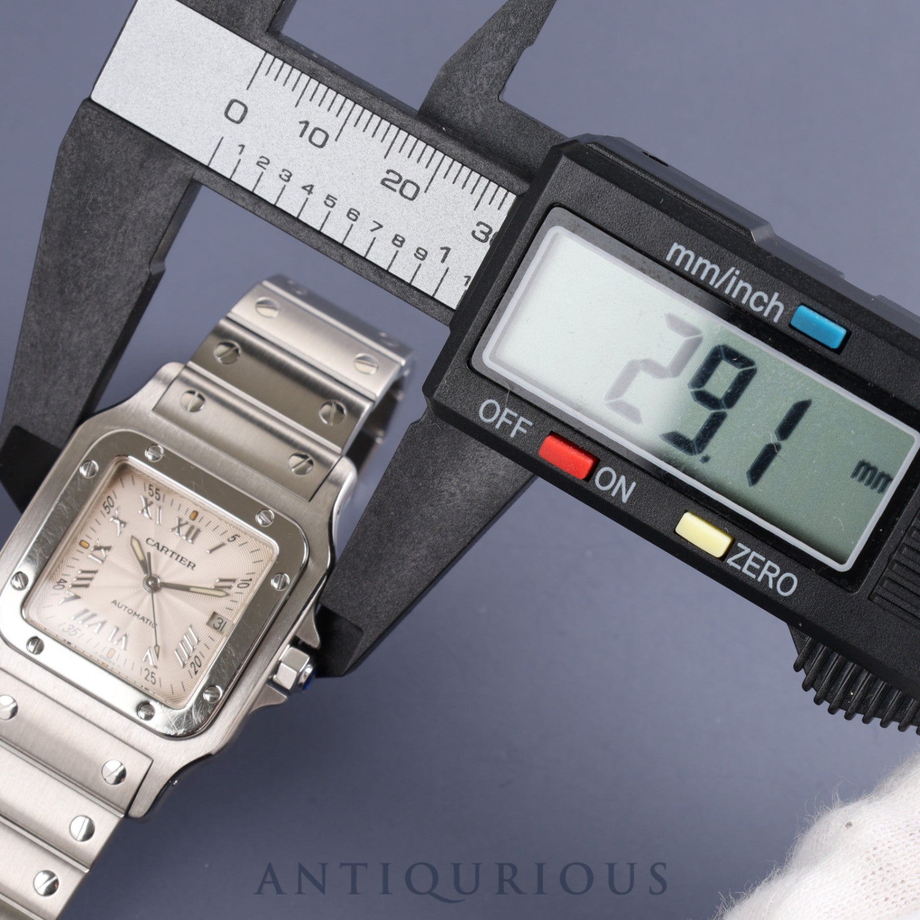 カルティエ サントス ガルベ LM W20040D6/2319 自動巻き SS シルバーギョーシェ文字盤 カルティエブティックにてコンプリートサービス(フルメンテナンス)済み