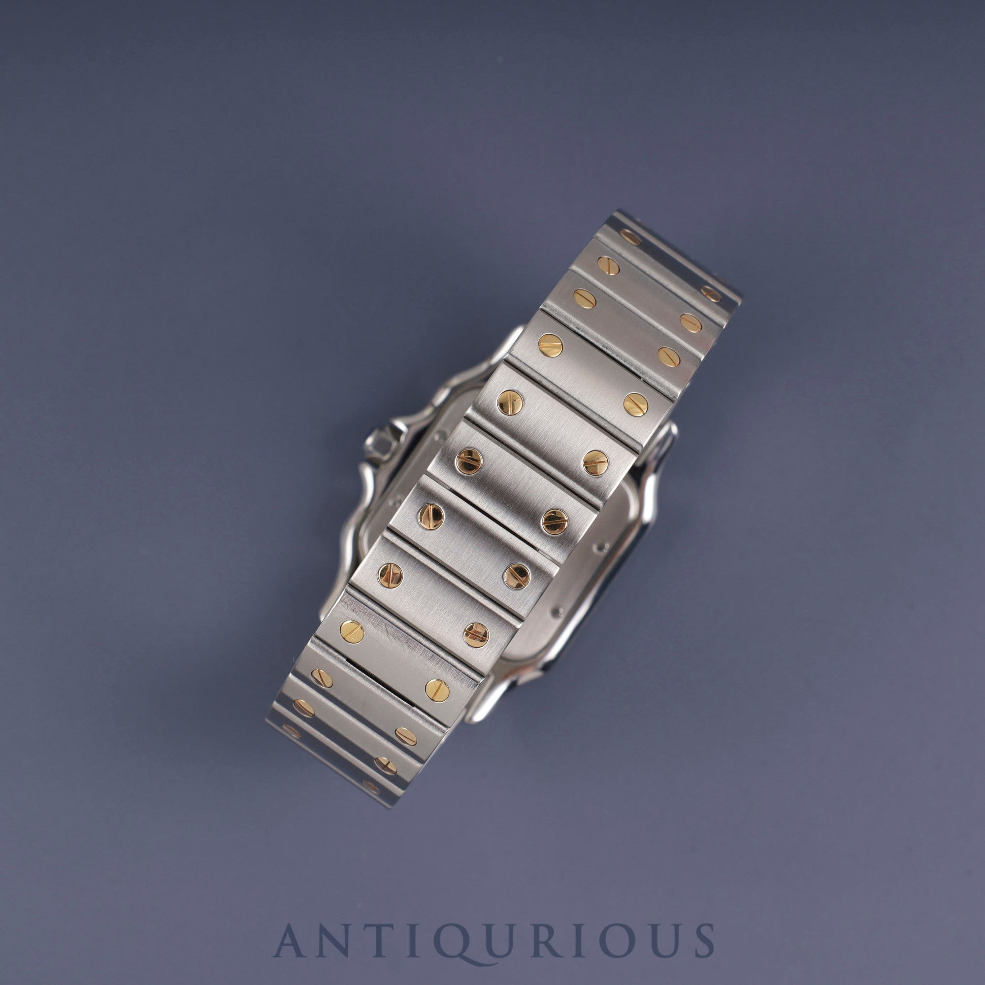 Cartier Santos Galbee LM W20030C4 / 187901 Quartz Caliber 687 Stainless Steel/Yellow Gold with Gray Roman Dial, Overhauled