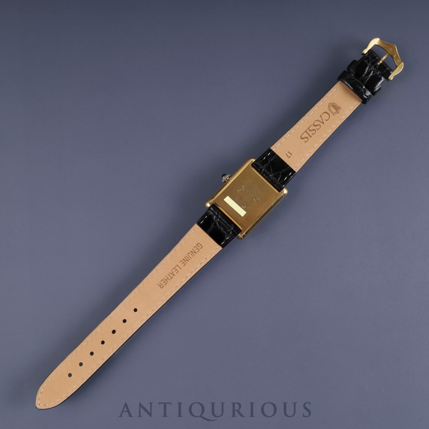 カルティエ マストタンク LM 手巻き Cal.78-1 SV925 革 純正尾錠(GP) ブラックオニキス文字盤 オーバーホール済み