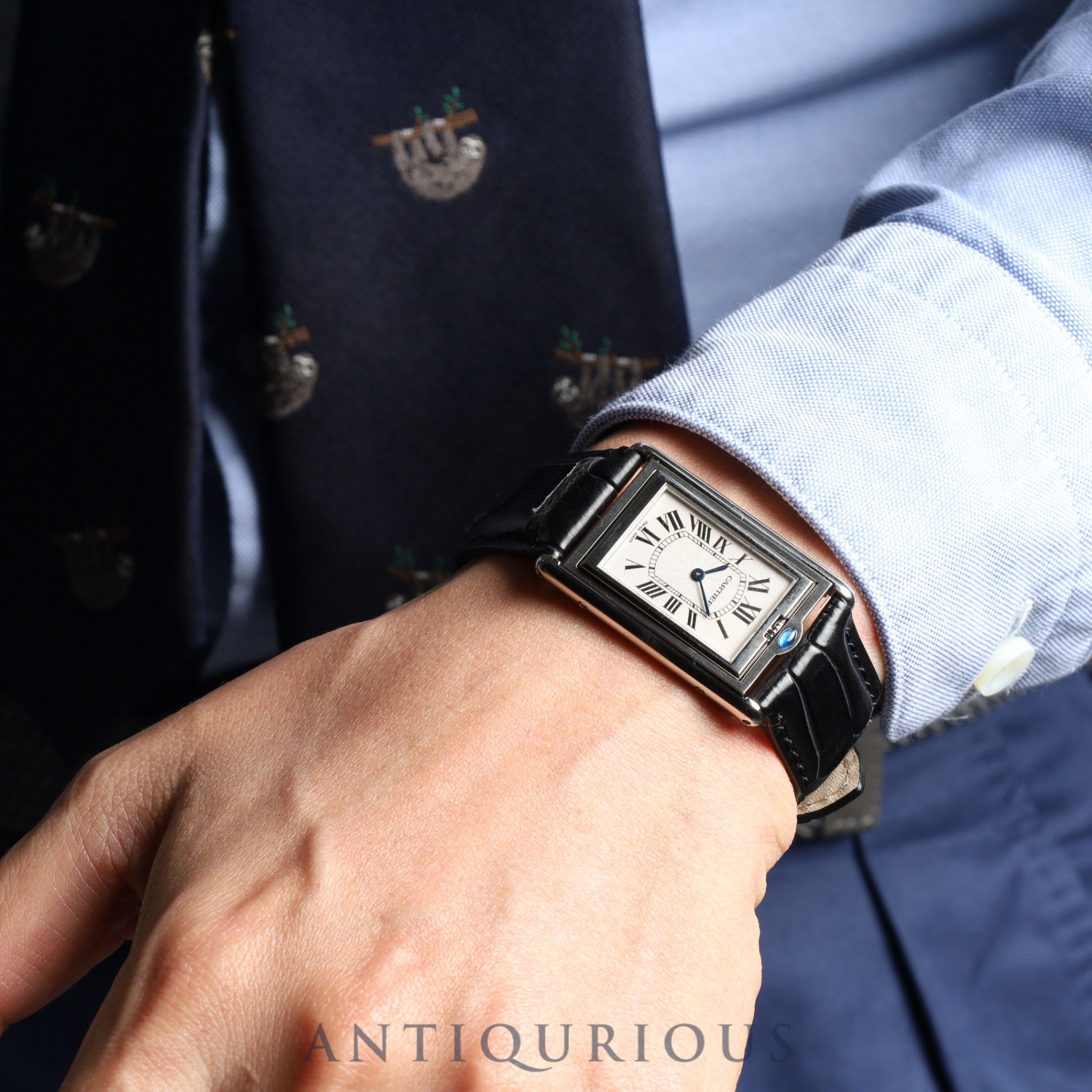 Cartier Tank Basculante LM W10X1358 / 2390 Manual winding SS Leather Genuine buckle (SS) Silver dial Box Complete service (full maintenance) completed at Cartier boutique