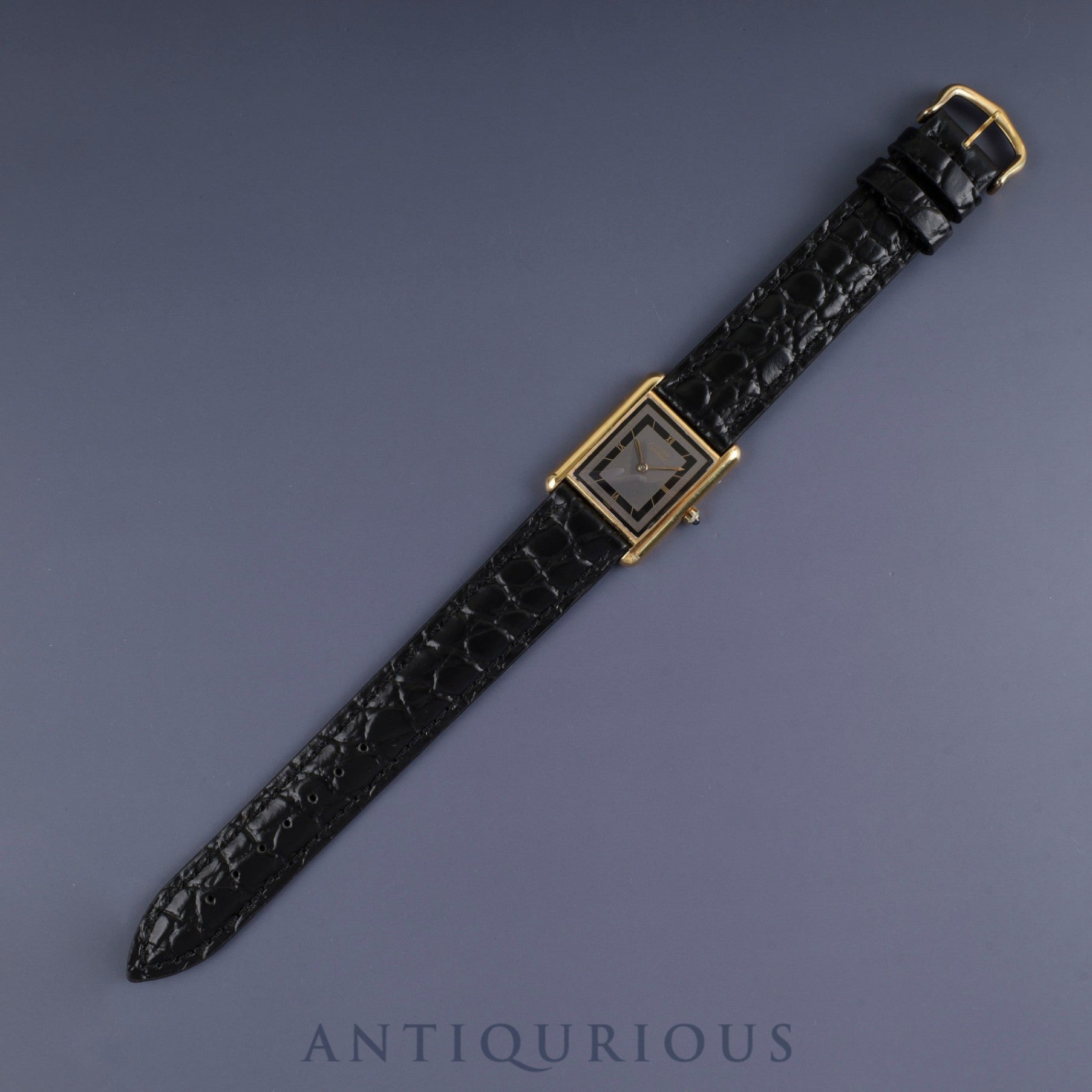 カルティエ マストタンク LM 6 81006 クォーツ Cal.81 SV925 革 純正尾錠(GP) グレーローマン文字盤 箱 冊子 保証書(1985年)オーバーホール済み 新品仕上げ済み