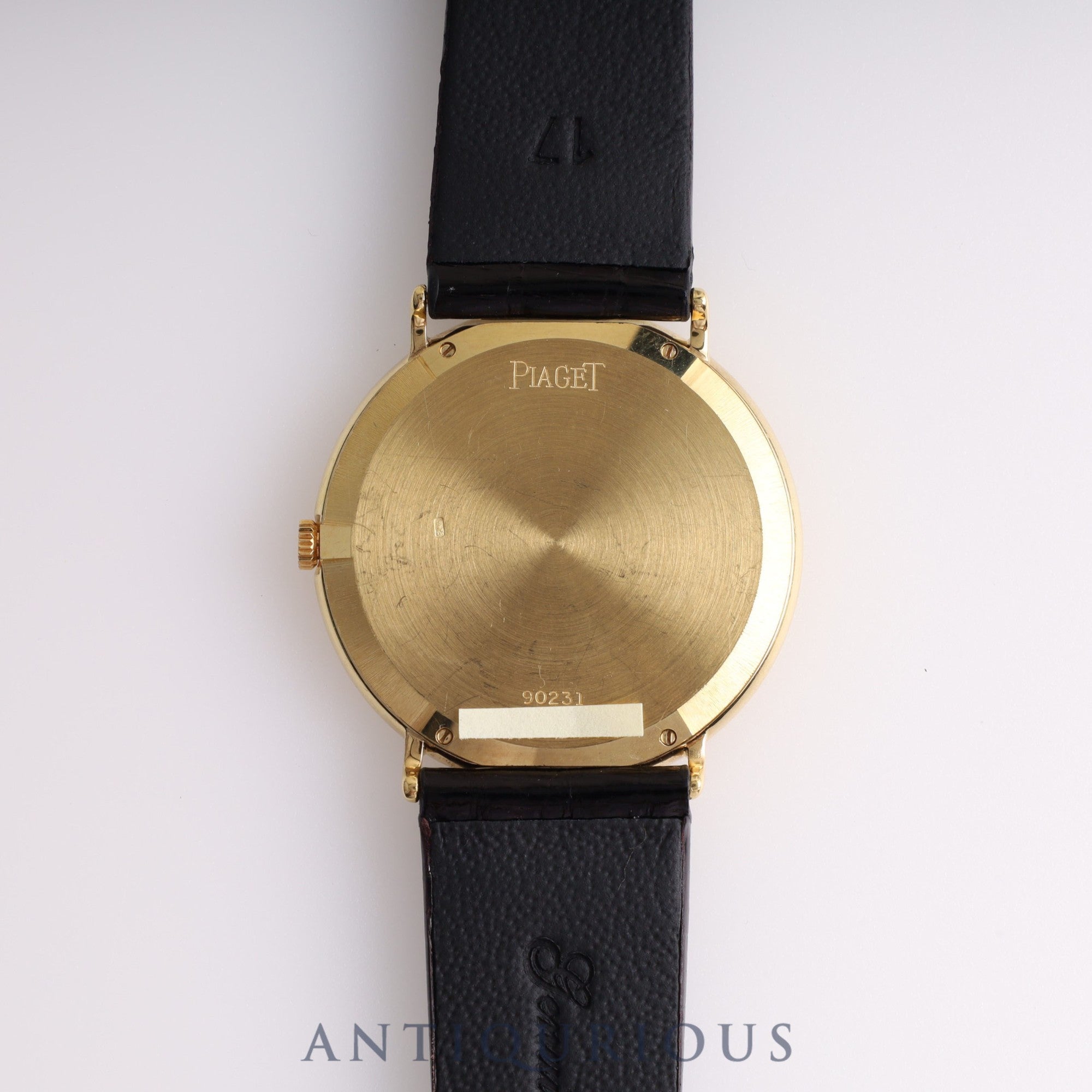 Piaget Round 90231 Manual Winding Caliber 9P2 750YG Leather Strap with Genuine Buckle (750YG) White Dial