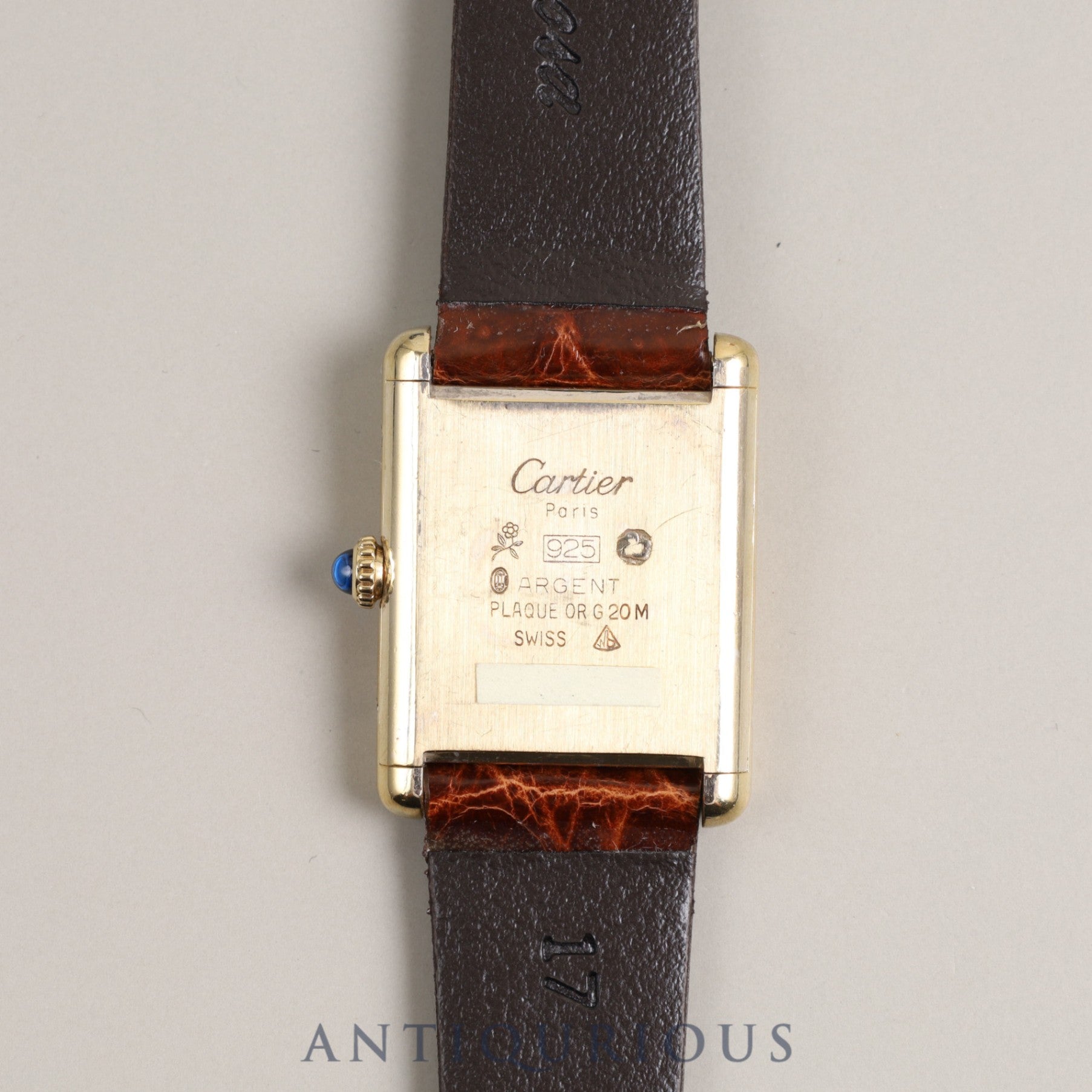 Cartier Must Tank LM Manual winding SV925 Leather Genuine buckle (GP) Ivory dial Complete service completed at Cartier boutique