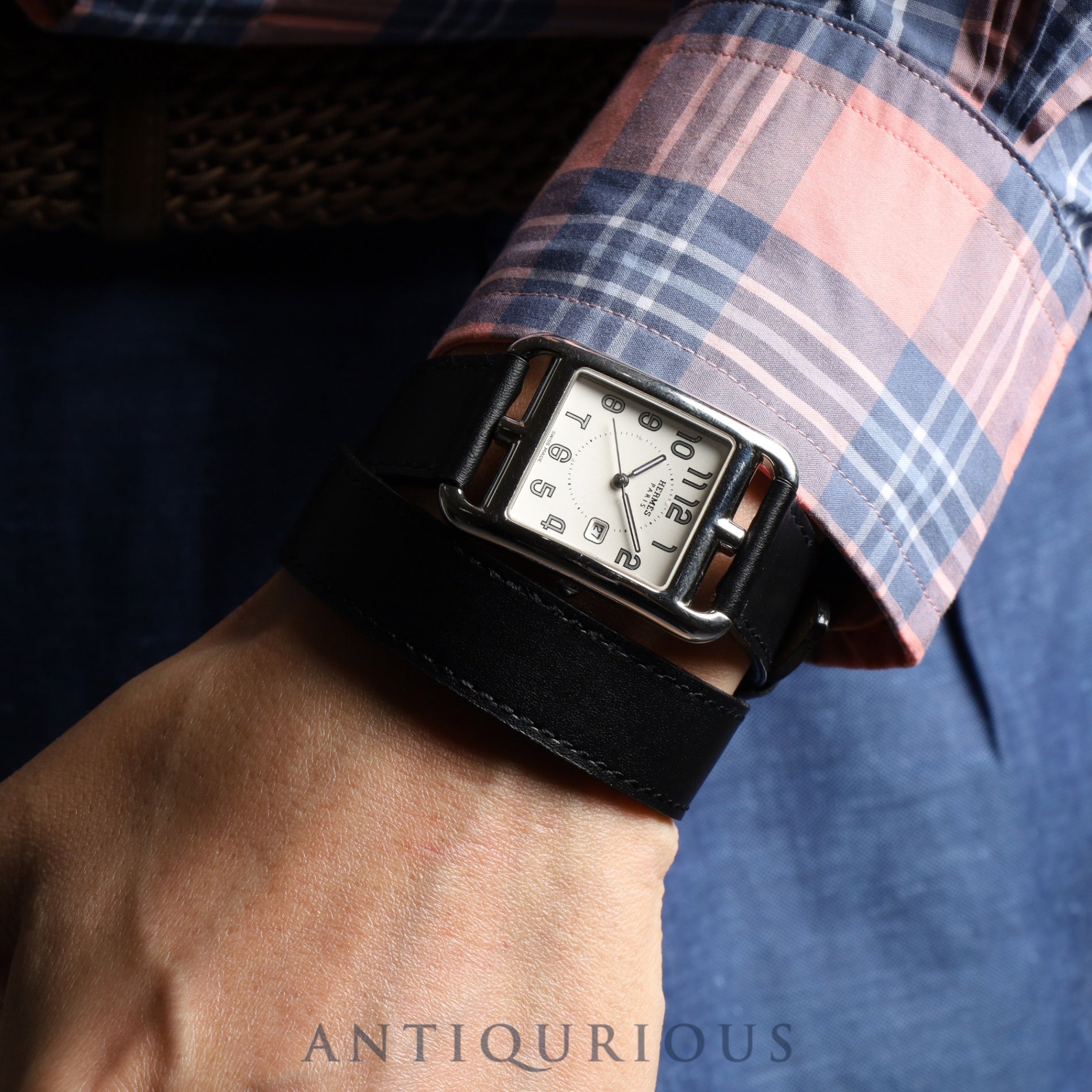 エルメス ケープコッド CC2.710 クォーツ SS 革 純正尾錠(SS) シルバーアラビア文字盤 純正替ベルト(A刻印:2017年) オーバーホール済み