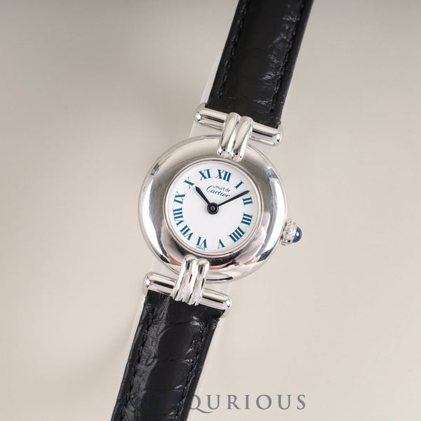 Cartier Must Colisee 690002 Quartz Cal.90 SV925 Leather Genuine D Buckle (SS) White Roman Dial Overhauled