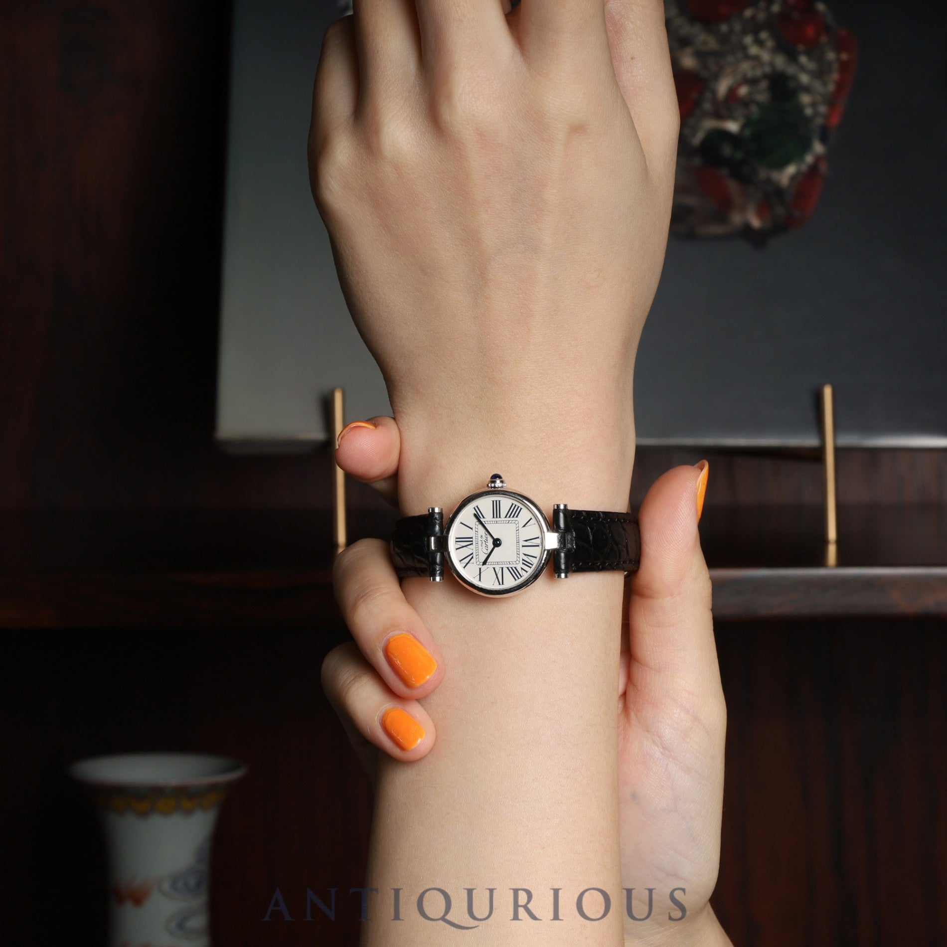 Cartier Must Vendome VLC SM W1007165 / 1850 Quartz Cal.90 SV925 Leather Genuine D-buckle (SS) Opalan dial Overhauled