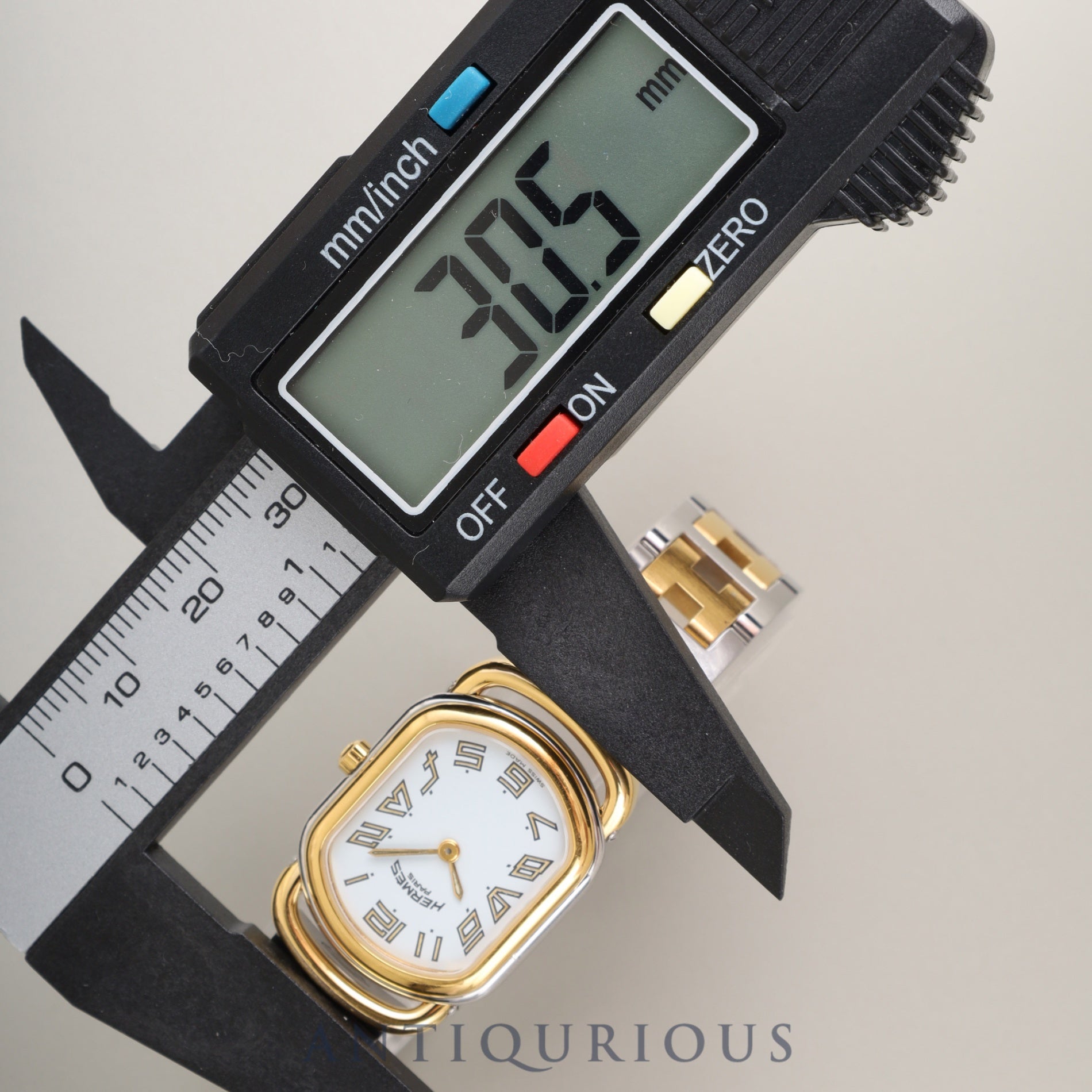 Hermes Rally RA1.240 Quartz Cal.976.001 SS/GP SS/GP White Dial Overhauled