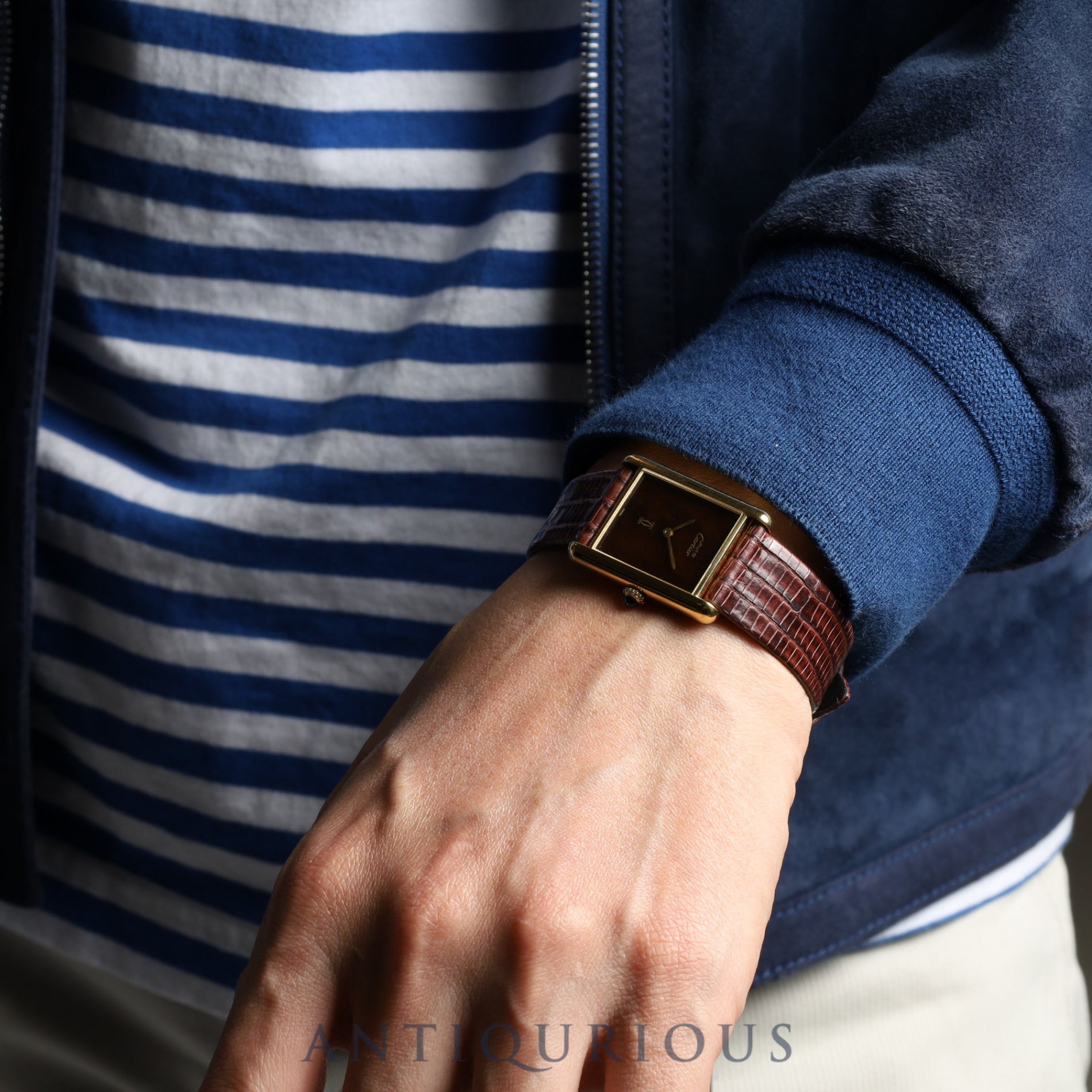 Cartier Must Tank LM Manual winding Cal.78-1 SV925 Leather Genuine buckle (GP) Mahogany dial Overhauled