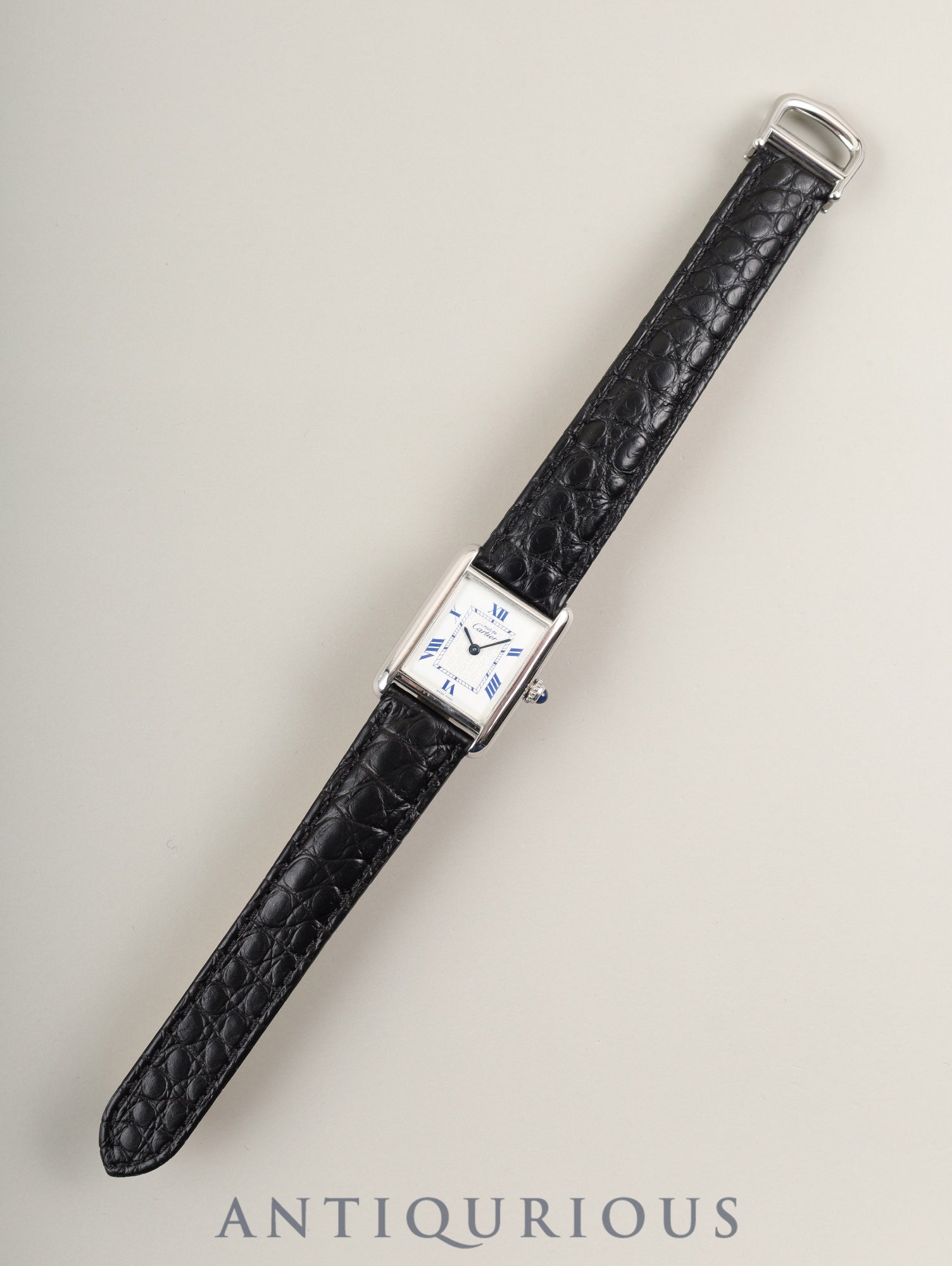 カルティエ マストタンク MM W1014054 / 2416 クォーツ Cal.057 SV925 革 純正Dバックル(SS) ホワイト飛びローマンCC文字盤(SWISS MADE表記) 1999年頃~2003年頃 オーバーホール済み