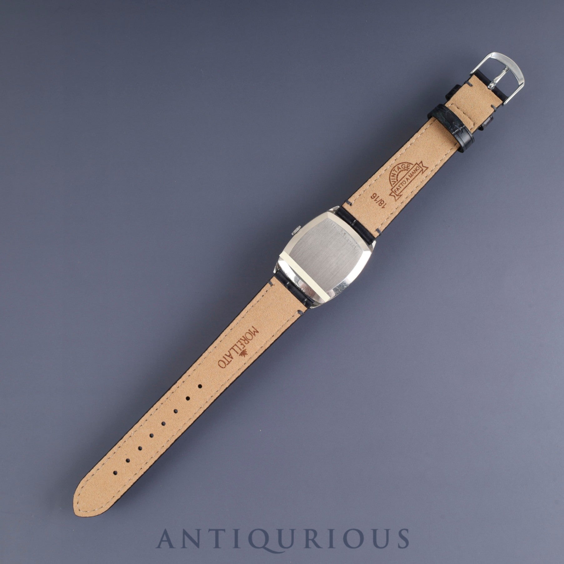 IWC Old Inter Schauhausen 2582 Manual Winding Caliber 423 Stainless Steel Leather Strap with Aftermarket Buckle, Blue Roman Dial, Overhauled