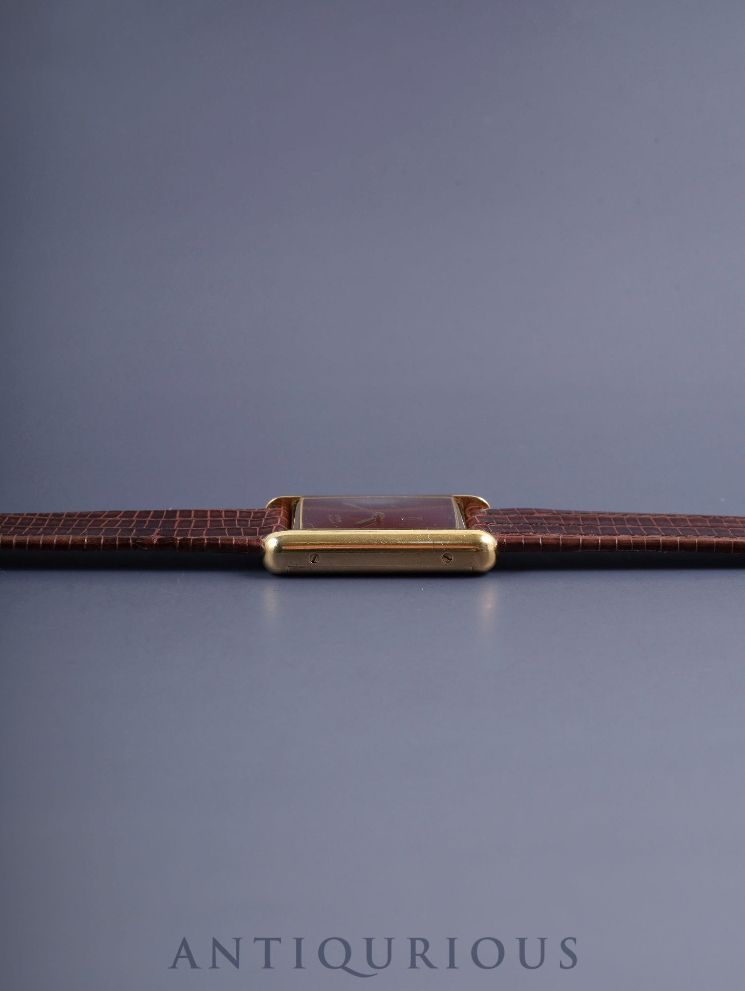 カルティエ マストタンク LM 手巻き Cal.78-1 SV925 革 純正尾錠(GP) ボルドー文字盤 ガーネットダイアル オーバーホール済み