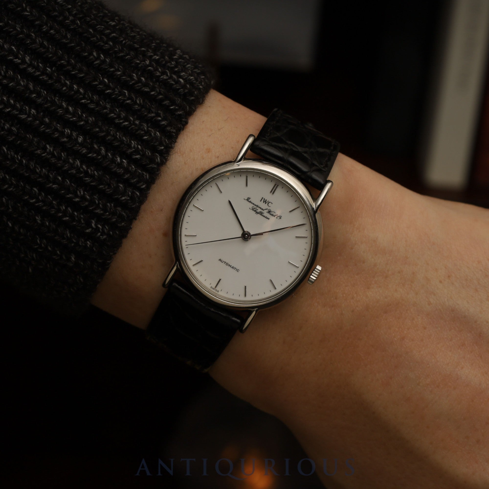 IWC Portofino IW351403 Automatic Caliber - Stainless Steel Leather Strap with Genuine Stainless Steel Buckle, White Dial, Overhauled