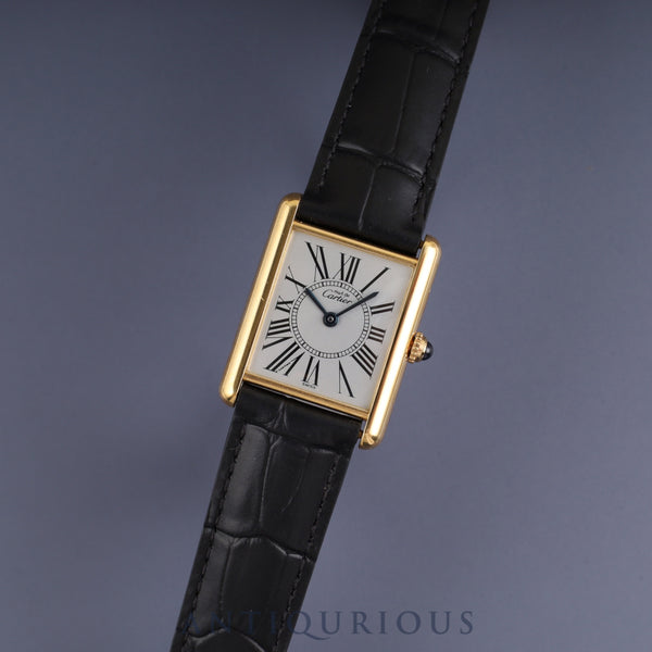 カルティエ マストタンク LM W1005654 /590005 クォーツ Cal.90 SV925 革 純正Dバックル(GP) オパラン文字盤  1982年頃~1995年頃 オーバーホール済み