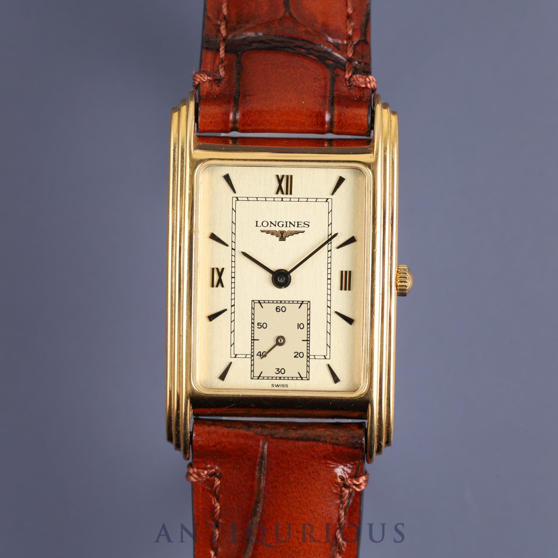 ロンジン グランドクラシック L4.689.2 クォーツ Cal.L176.2 SS / GP 革 純正尾錠(GP)シャンパンローマン文字盤 オーバーホール済み