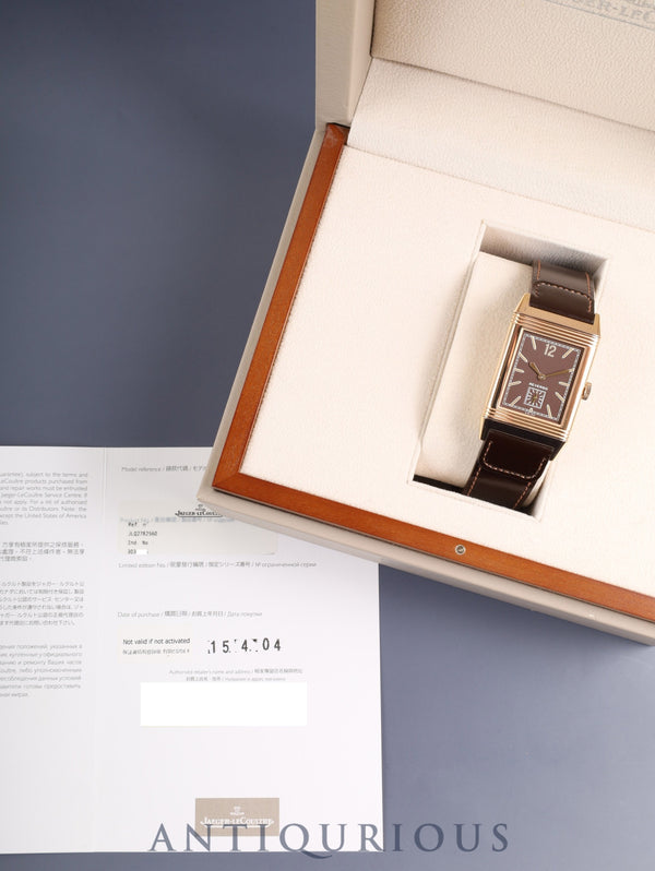 Jaeger-LeCoultre Grande Reverso Ultra Thin Q2782560 / 277.2.22 Manual winding Cal.822/2 750PG Leather JLC pin buckle (750PG) Brown dial Box Warranty (2015) Repair statement (2020) Overhauled