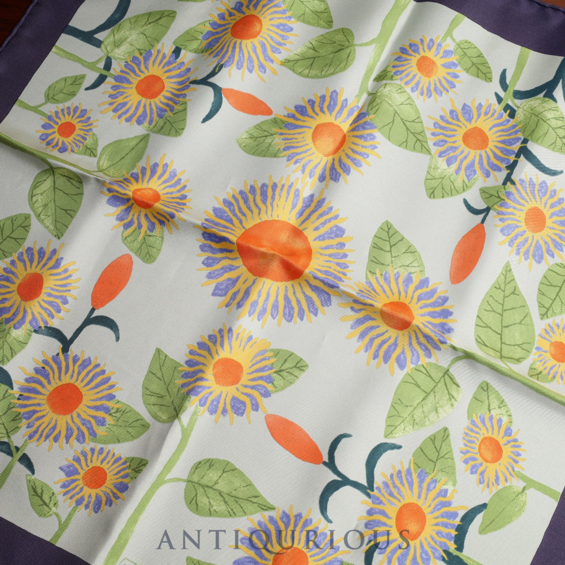 エルメス スカーフ カレ45 TOURNE SOLS ひまわり SILK100%