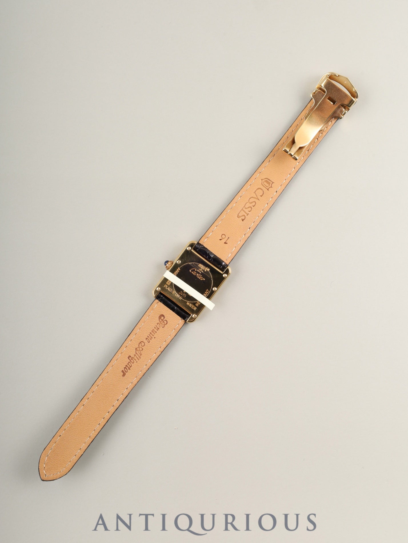 Cartier Must Tank MM W1013854 / 2415 Quartz SV925 Leather Genuine D-buckle (GP) Arabic CC Dial Box Booklet Warranty (2000) Overhauled