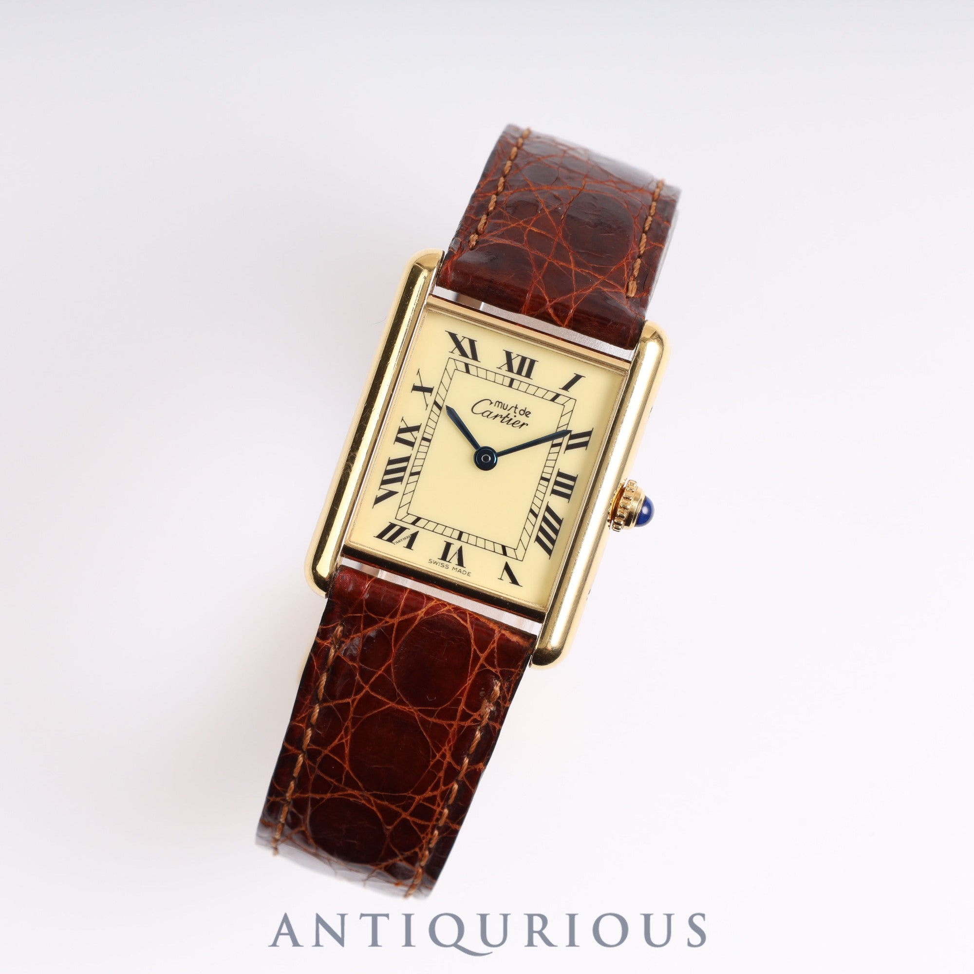 Cartier Must Tank LM Quartz 1615 Ivory Dial Box Complete Service