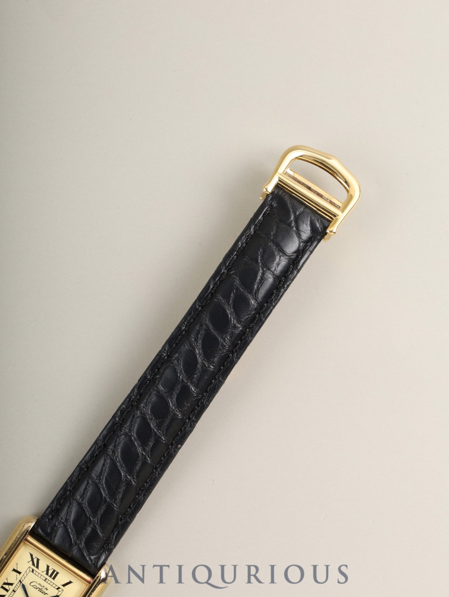 Cartier Must Tank MM W1017354 / 2415 Quartz Cal.057 SV925 Leather Genuine D-buckle (GP) Ivory Roman SWISS MADE Overhauled