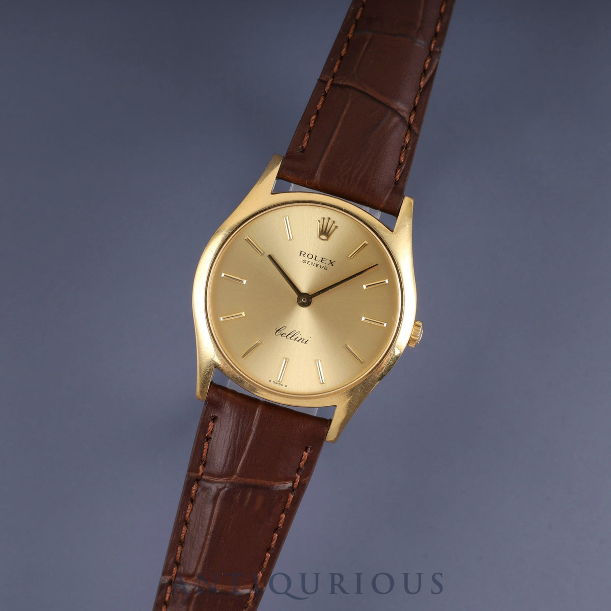 Rolex Cellini 3804 Manual Winding Caliber 1601 18K Leather Strap with Genuine Buckle (GP) Gold Dial No. 4 (1974) Overhauled