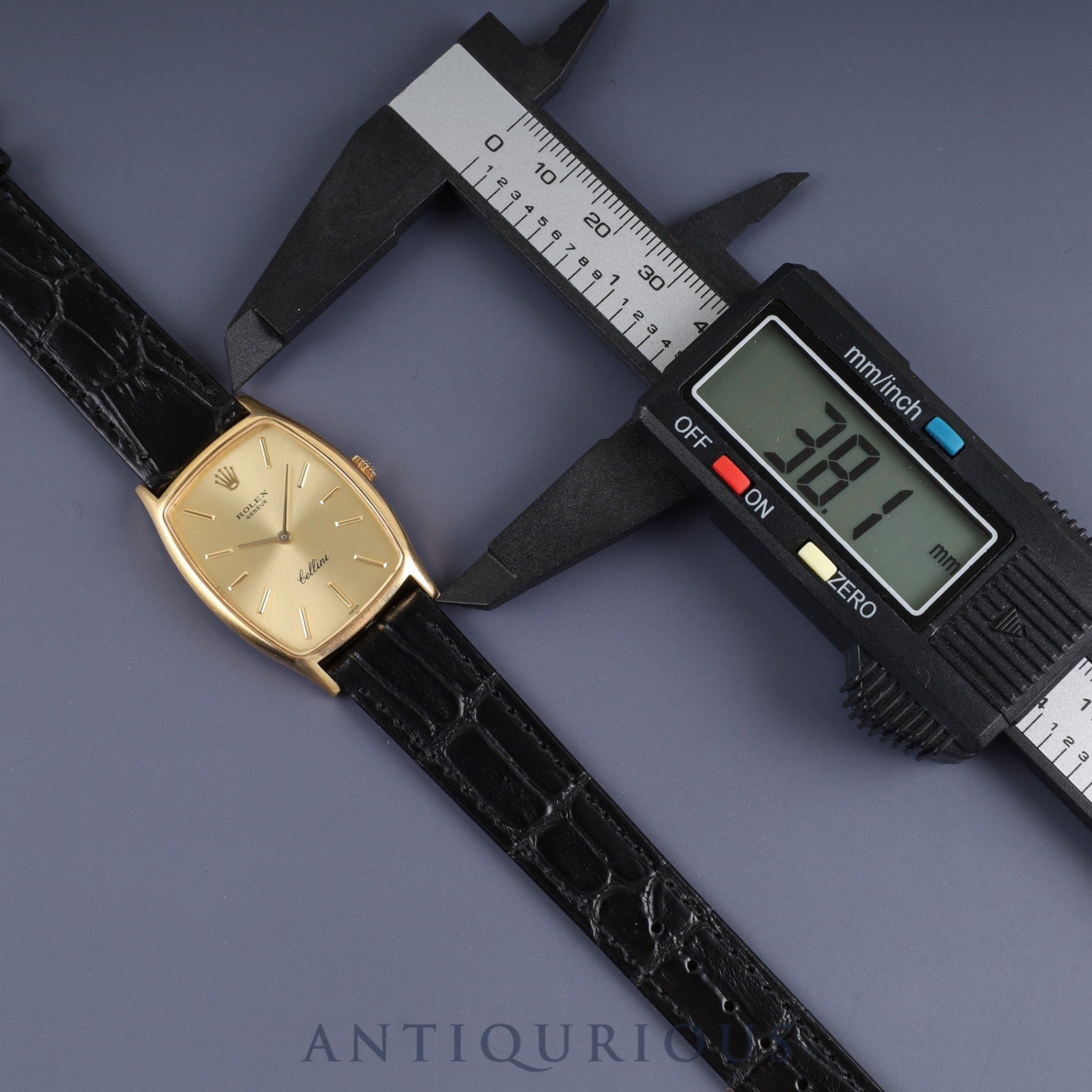 Rolex Cellini 3807 Manual Winding Caliber 1600 750 Leather Strap with Genuine Buckle (GP) Gold Dial 38 Series (1973) Overhauled