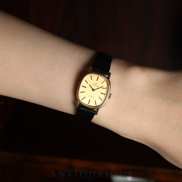 Omega De Ville manual winding Cal. 625 GP genuine leather strap genuine buckle (GP) gold dial overhauled