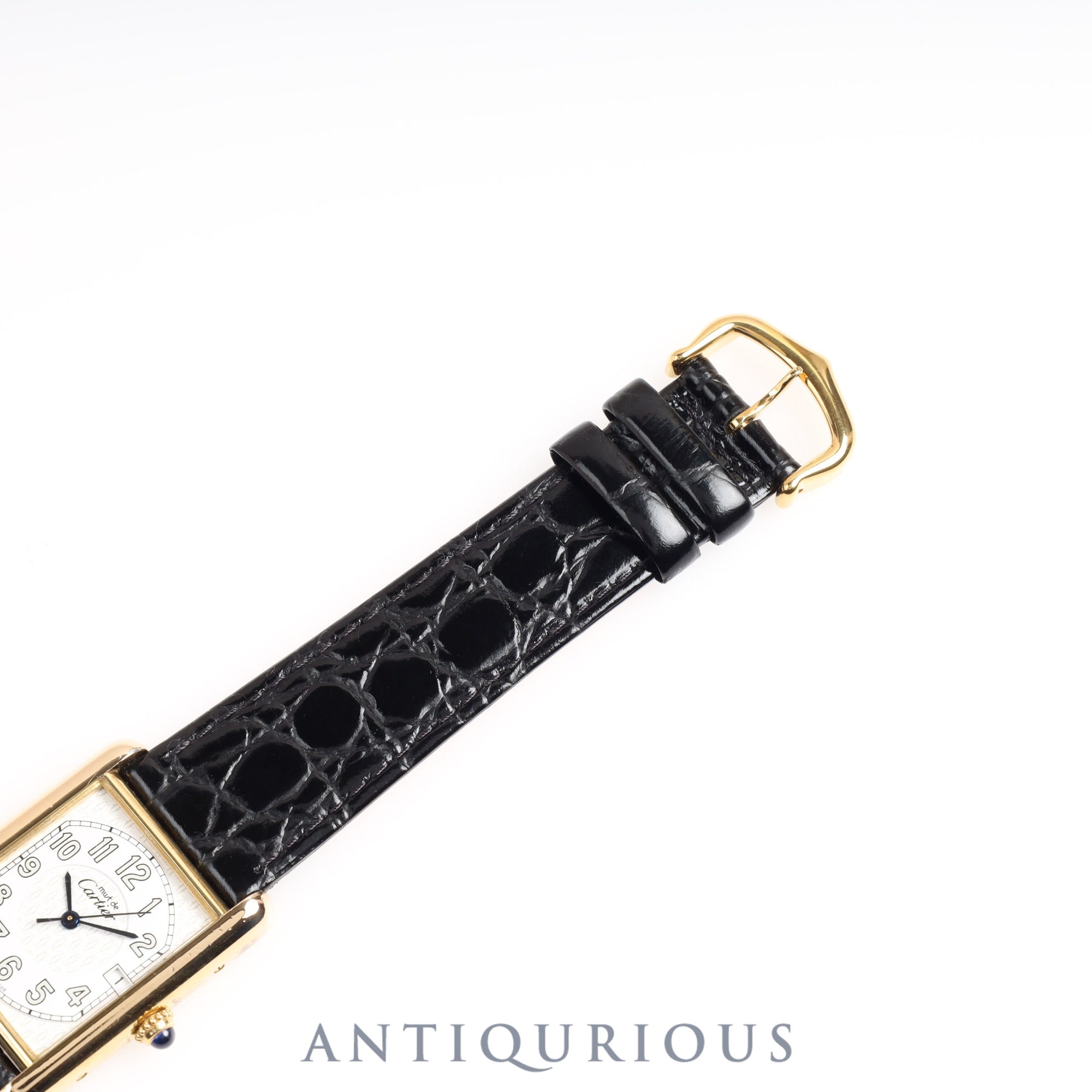 Cartier Must Tank GM (XL) Date W1013954 / 2413 Quartz Cal.87 Telephone Dial SV925 Leather Genuine Buckle (GP)