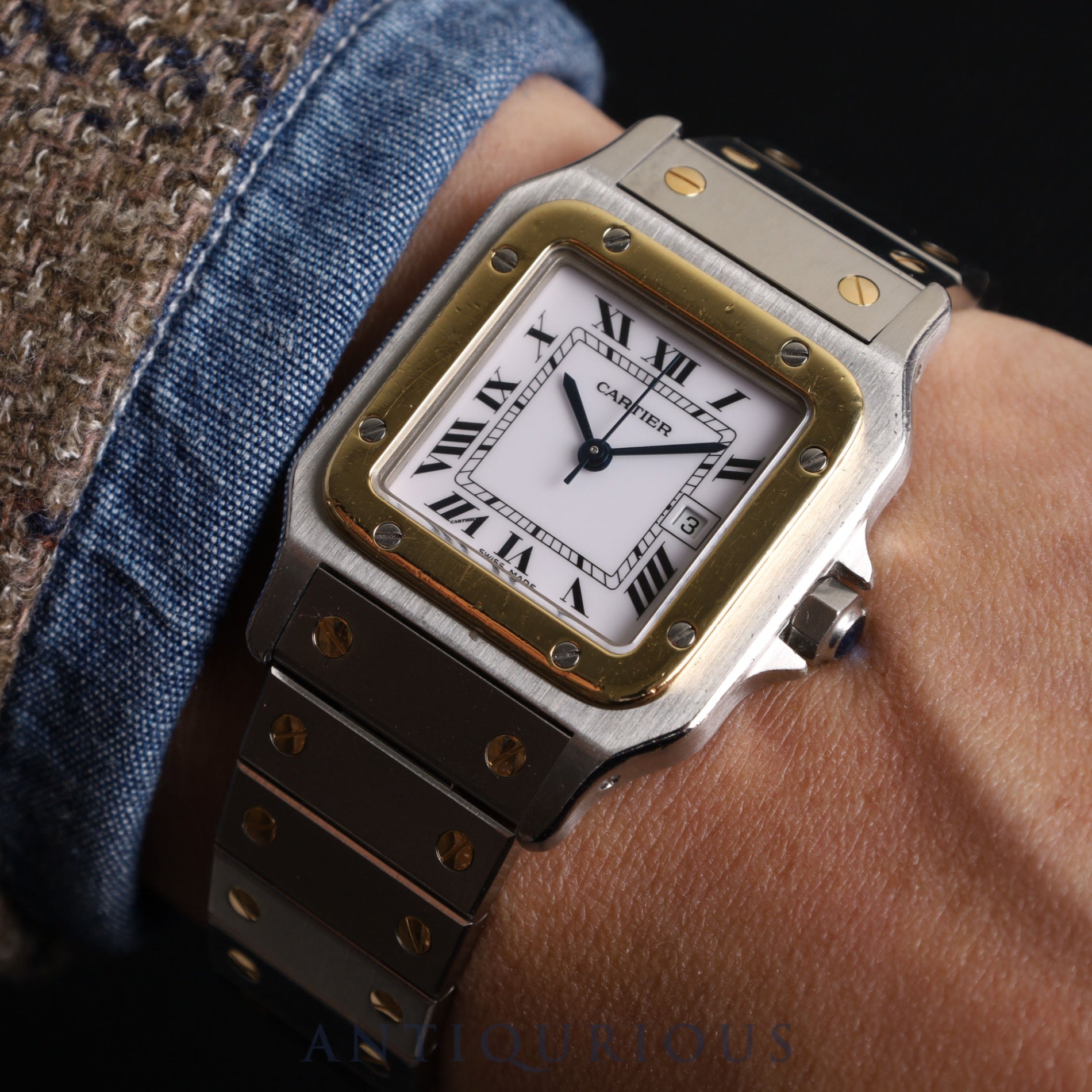 Cartier Santos Galbee LM 1172961 Automatic SS / YG White Roman Dial Complete service (full maintenance) completed at Cartier boutique