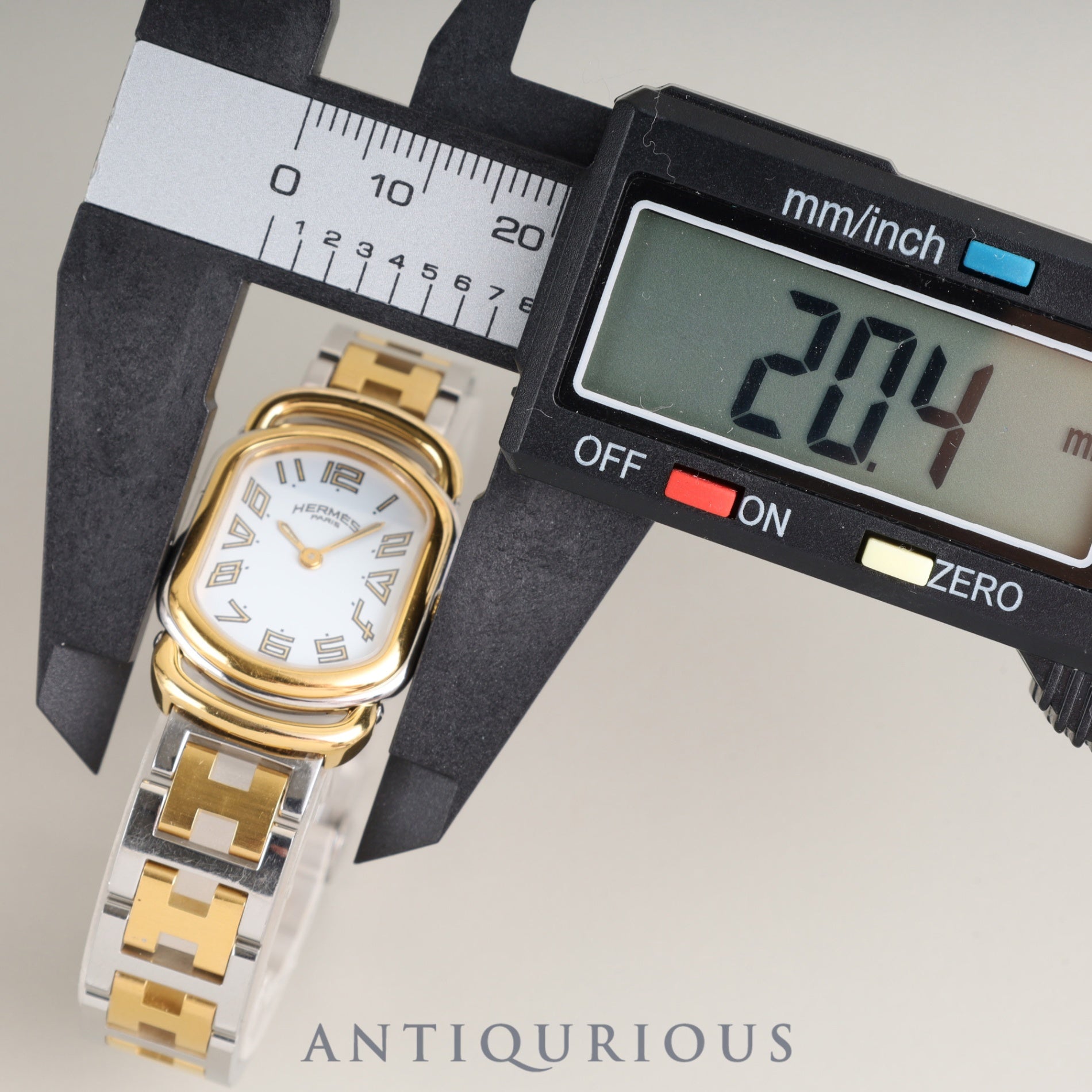 Hermes Rally RA1.240 Quartz Cal.976.001 SS/GP SS/GP White Dial Overhauled